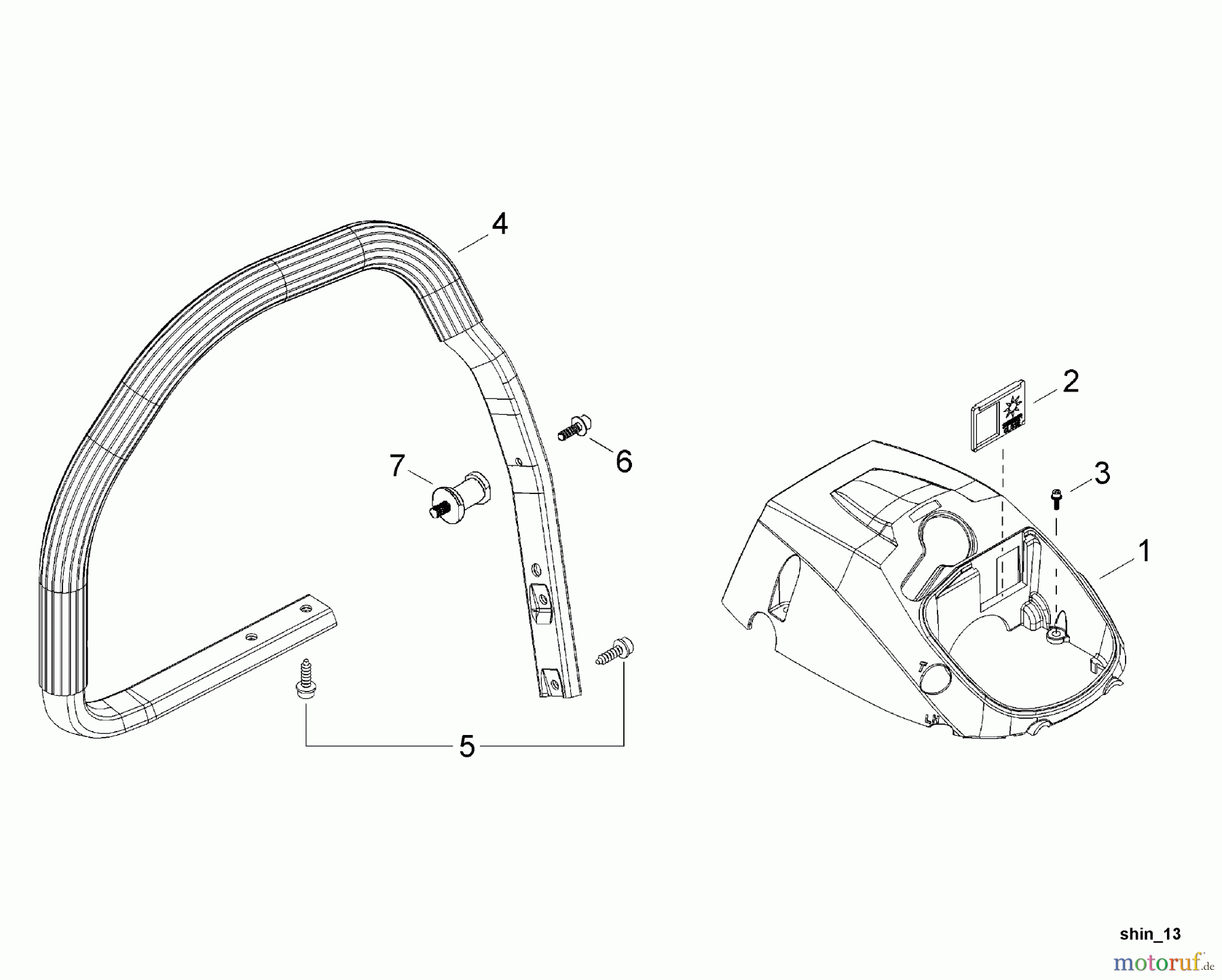  Shindaiwa Sägen, Motorsägen 502S - Shindaiwa Chainsaw Engine Cover, Front Handle