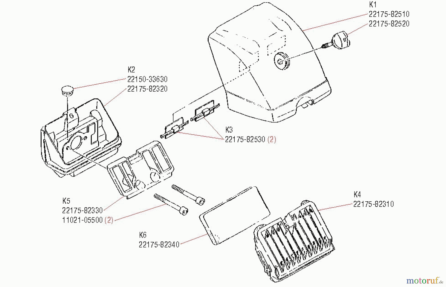  Shindaiwa Sägen, Motorsägen 577 - Shindaiwa Chainsaw Air Filter