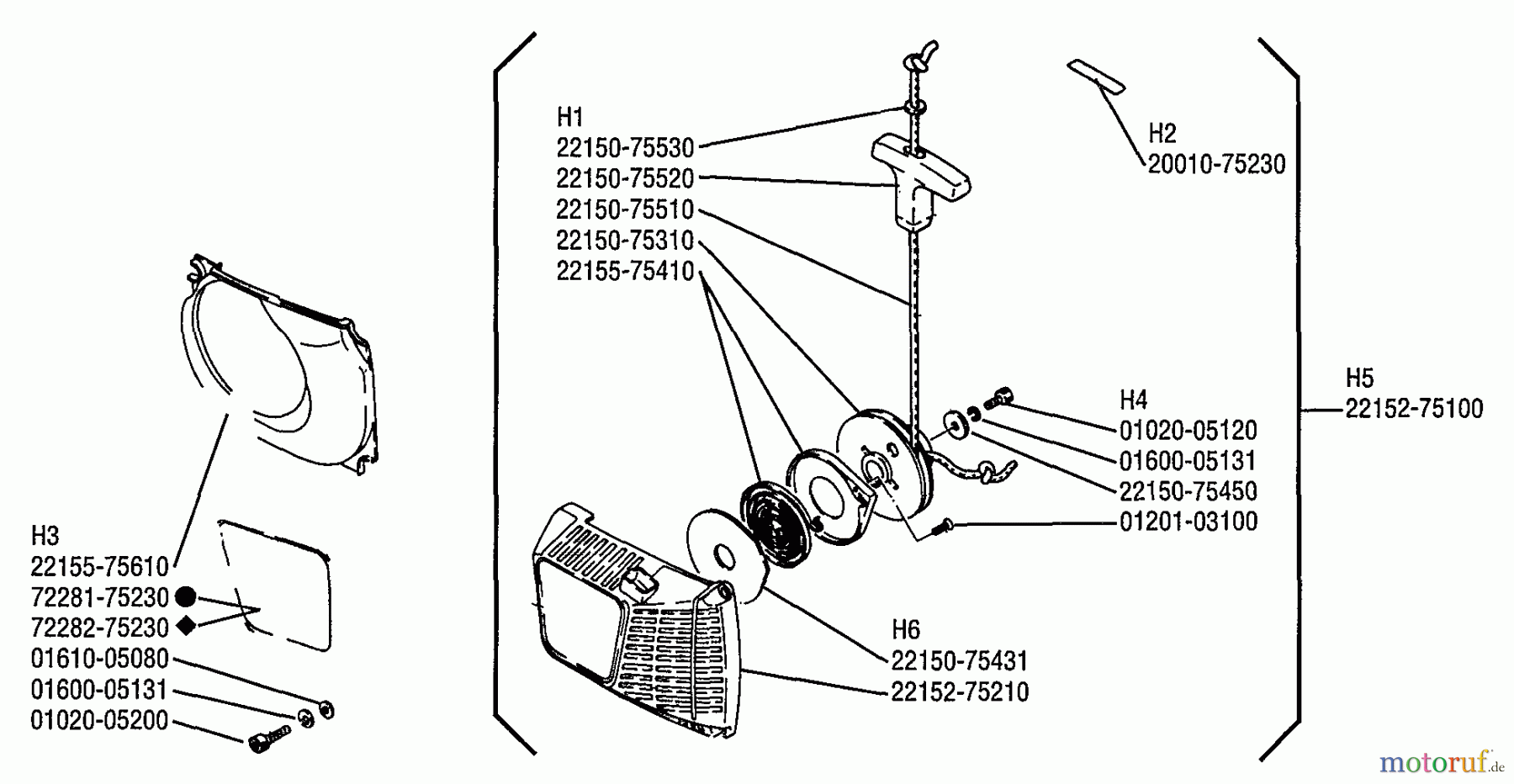  Shindaiwa Sägen, Motorsägen 695 - Shindaiwa Chainsaw Starter Assembly