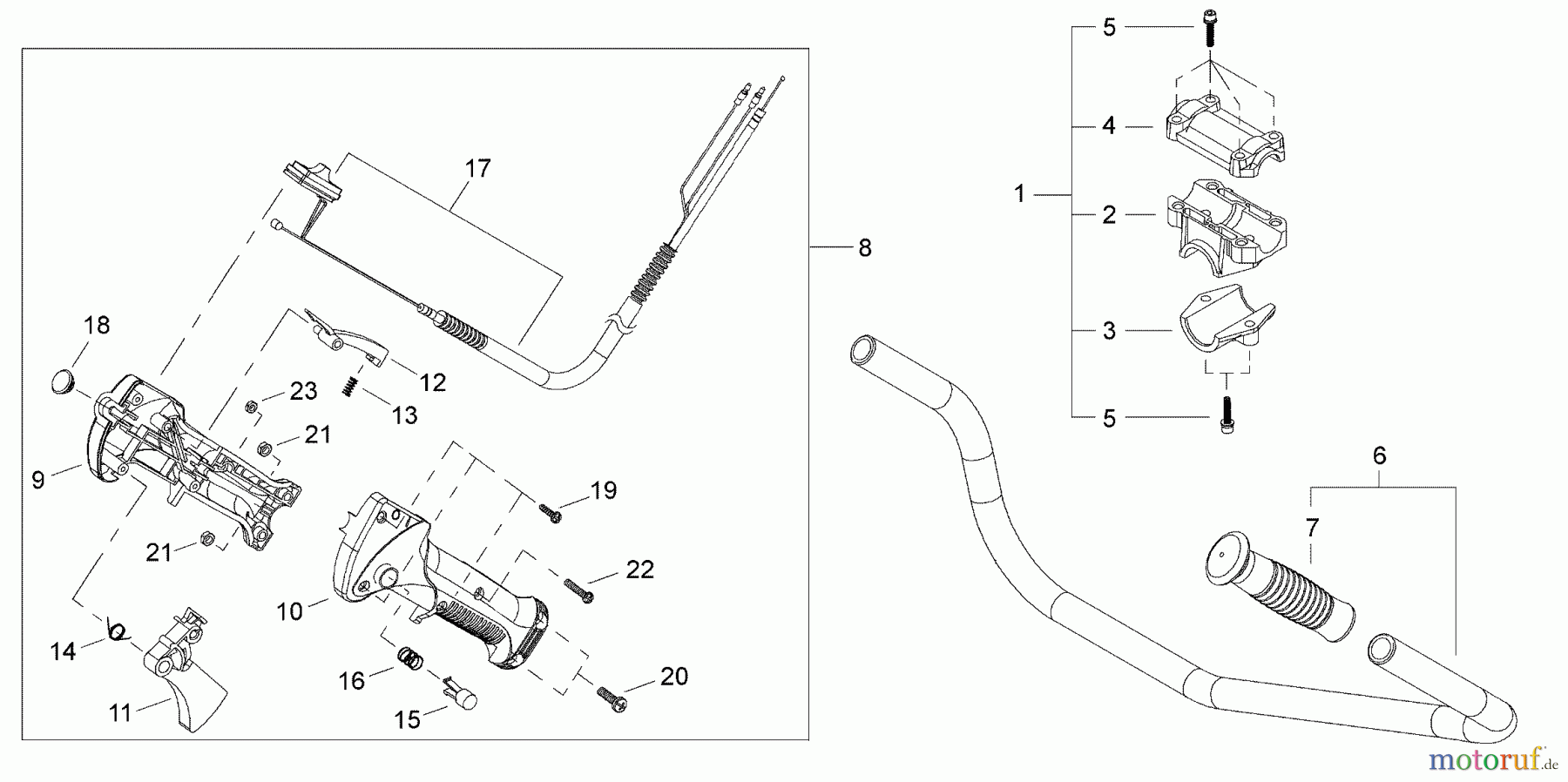  Shindaiwa Trimmer, Faden / Bürste C2510 - Shindaiwa String Trimmer / Brush Cutter Handlebar, Throttle