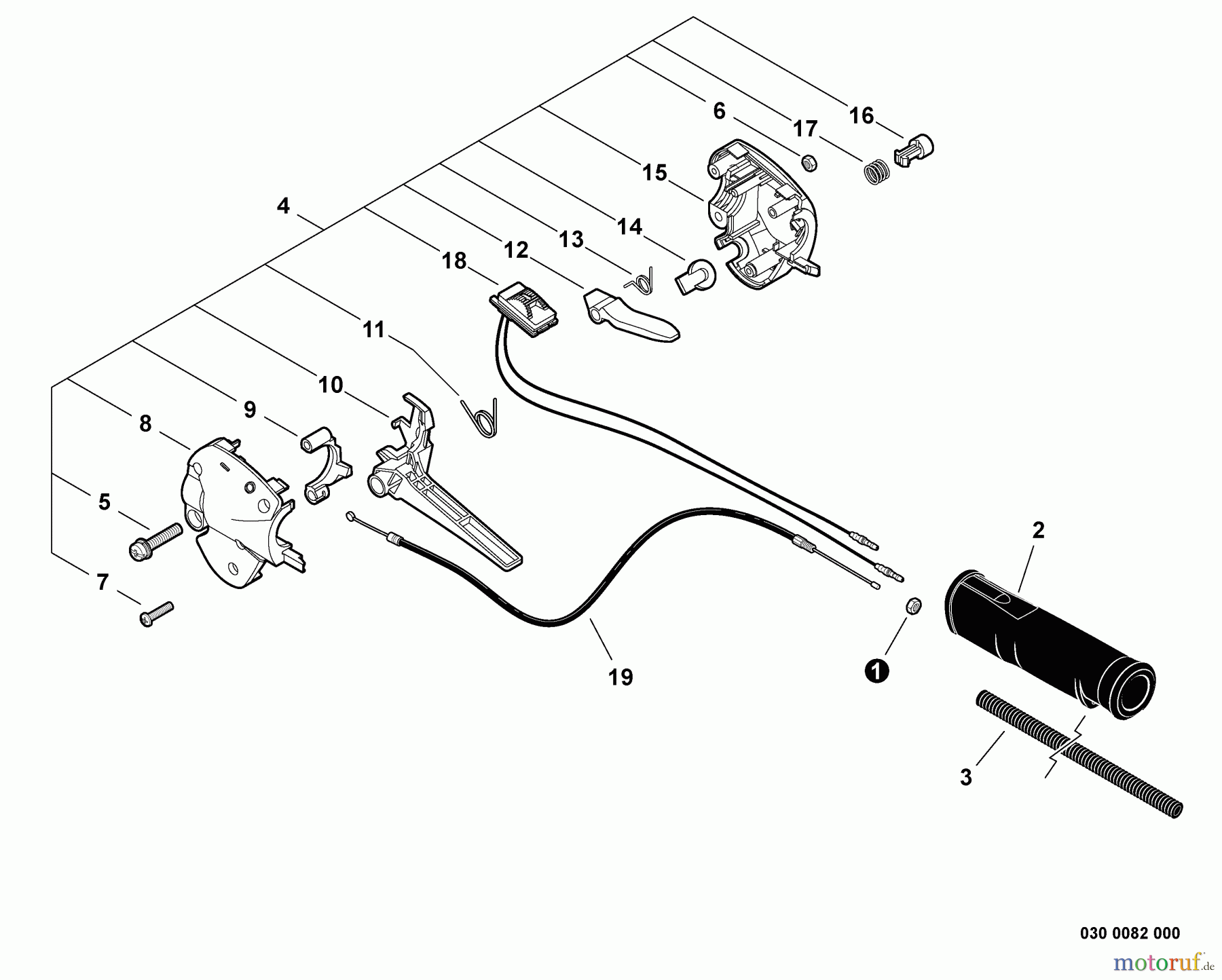  Shindaiwa Kehrmaschinen PS344 - Shindaiwa Power Broom, S/N: T15411001001 - T15411999999 Throttle Control