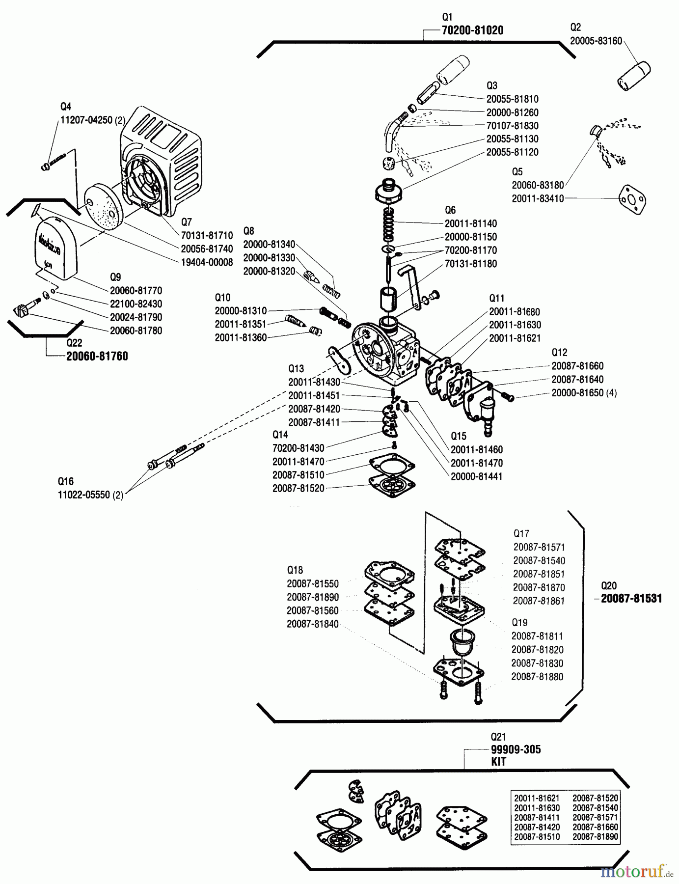  Shindaiwa Trimmer, Faden / Bürste T350 - Shindaiwa String Trimmer Carburetor