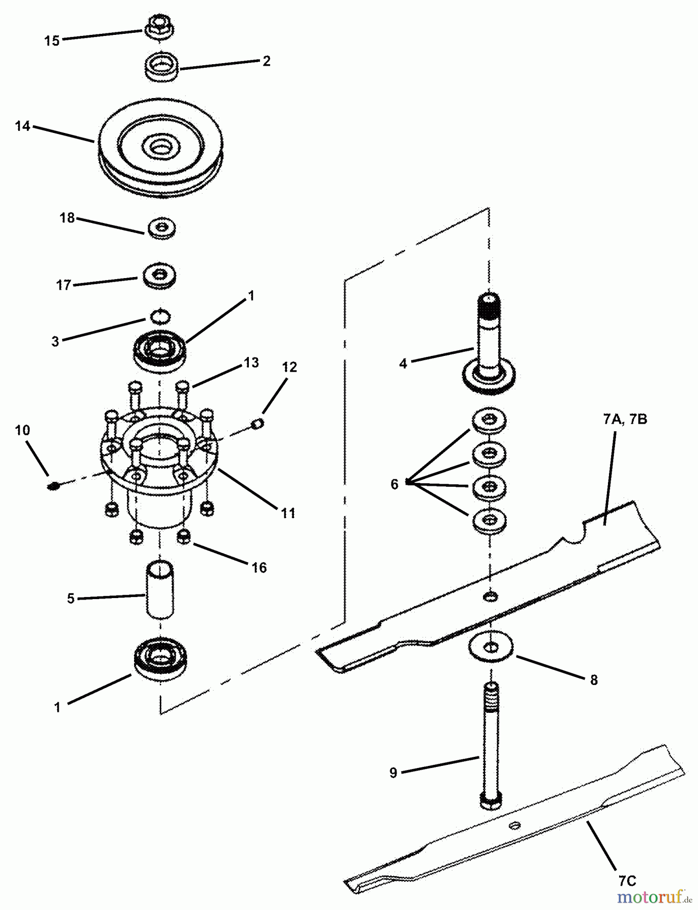  Snapper Nullwendekreismäher, Zero-Turn ZF2100DKU (84342) - Snapper 21 HP Zero-Turn Mower, Kubota, Out Front, Z-Rider Series 0 Cutter Housing Assembly