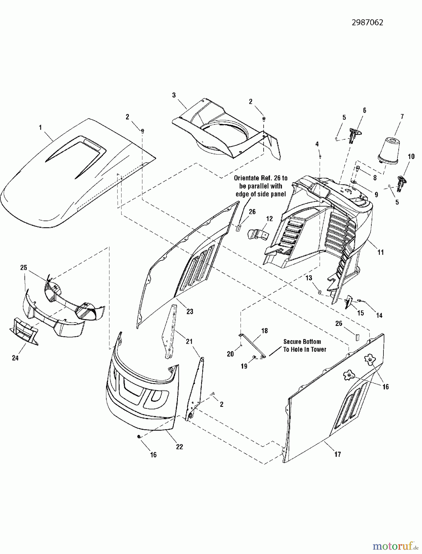  Snapper Rasen- und Gartentraktoren ELT18538 (2690796) - Snapper Hood, Grille & Dash Group