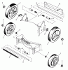 Snapper 19301-2 - 19" Walk-Behind Mower, 3 HP, 2 Cycle, Steel Deck, Series 1 Listas de piezas de repuesto y dibujos Wheels, Guard, Axles
