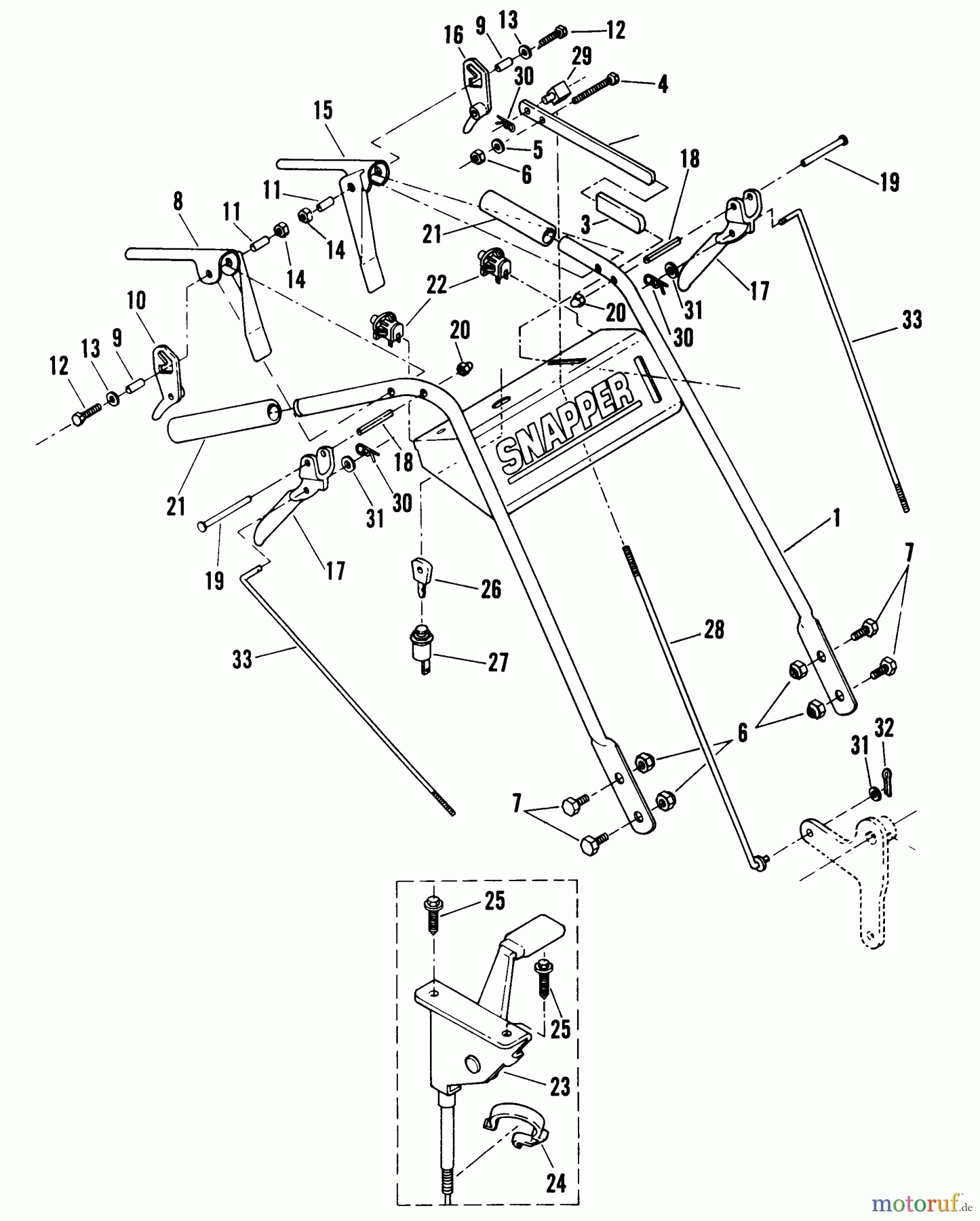  Snapper Rasenmäher für Großflächen PP7140KWV - Snapper Wide-Area Walk-Behind Mower, 14 HP, Gear Drive, Pistol Grip, Series 0 Pistol Grip Handle & Control Assemblies