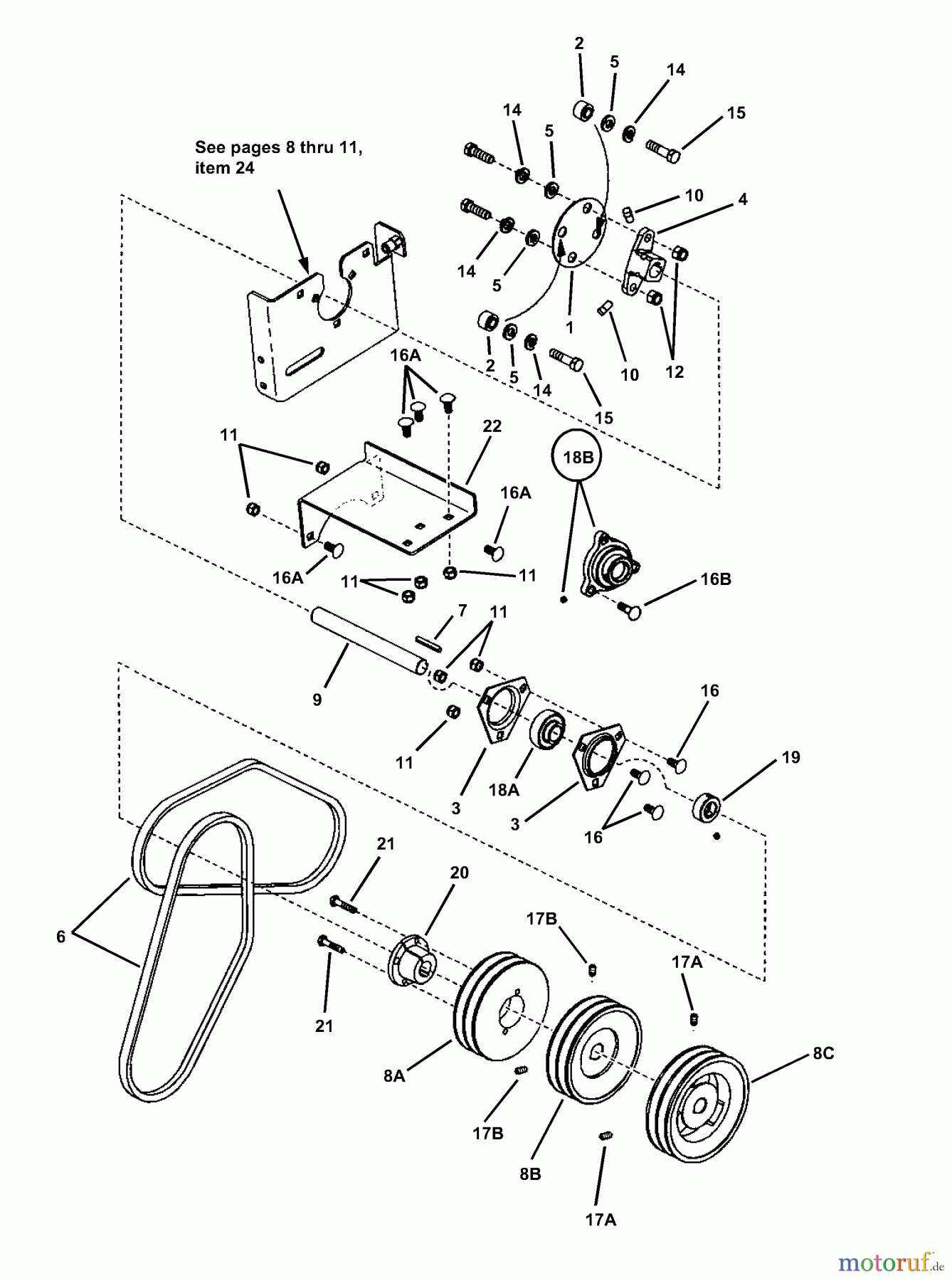  Snapper Nullwendekreismäher, Zero-Turn MZM2301KH (84670) - Snapper 23 HP Zero-Turn Mower, Kohler, Mid Mount, Z-Rider Series 1 Upper Drive Shaft Assembly