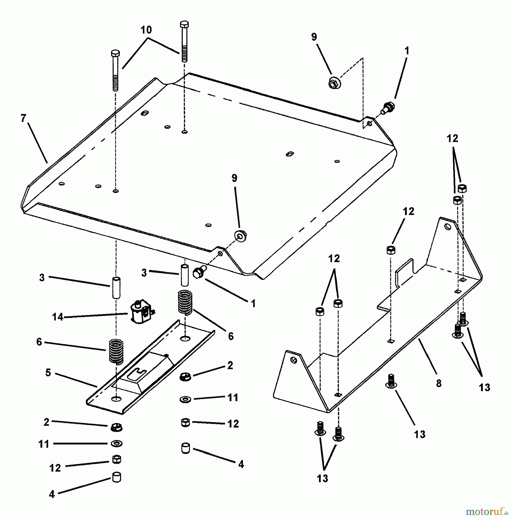  Snapper Nullwendekreismäher, Zero-Turn ZF2501KH (84574) - Snapper 25 HP Zero-Turn Mower, Out Front, Z-Rider Series 1 Seat Support Assembly