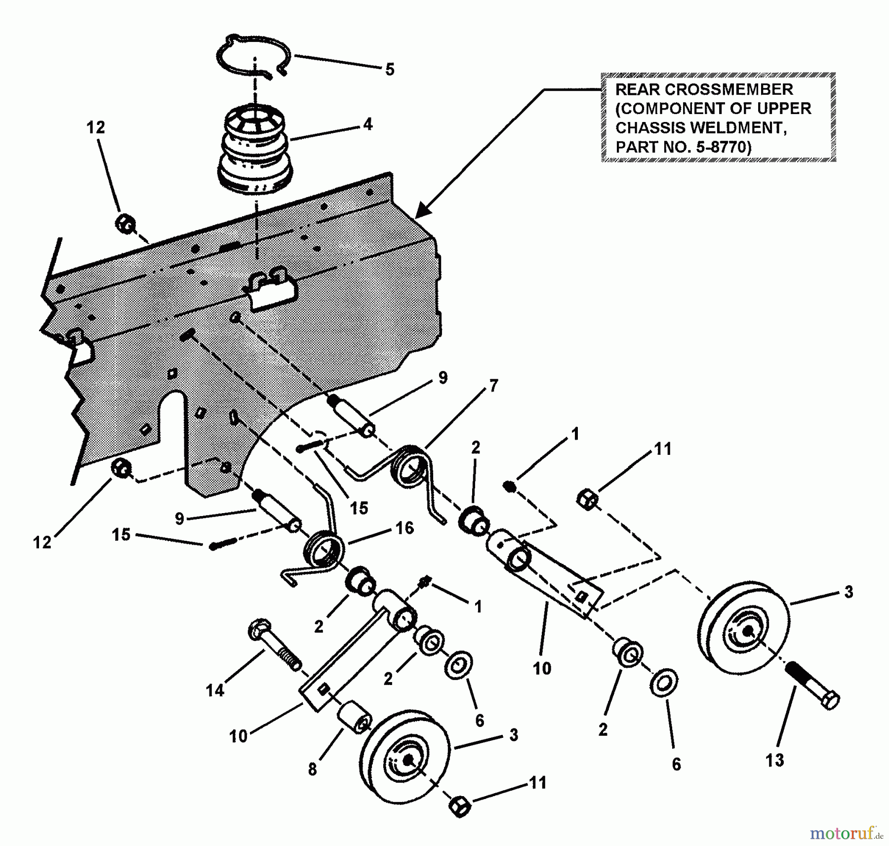  Snapper Nullwendekreismäher, Zero-Turn ZF2501KH (84574) - Snapper 25 HP Zero-Turn Mower, Out Front, Z-Rider Series 1 Traction Drive Idler Assembly