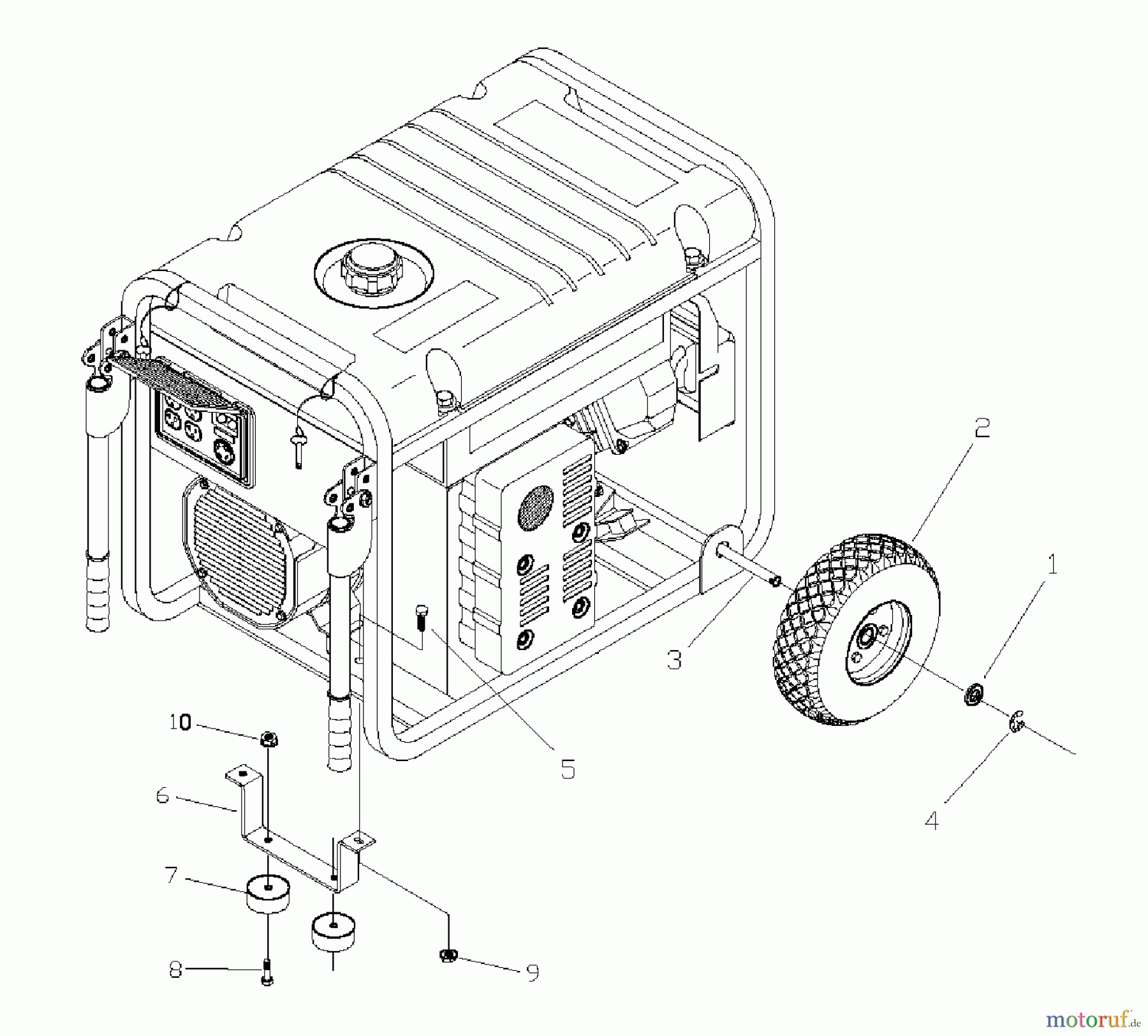  Snapper Sonstiges G62000 (030216) - Snapper 6200 Watt Generator, 11 HP GENERATOR WHEEL KIT