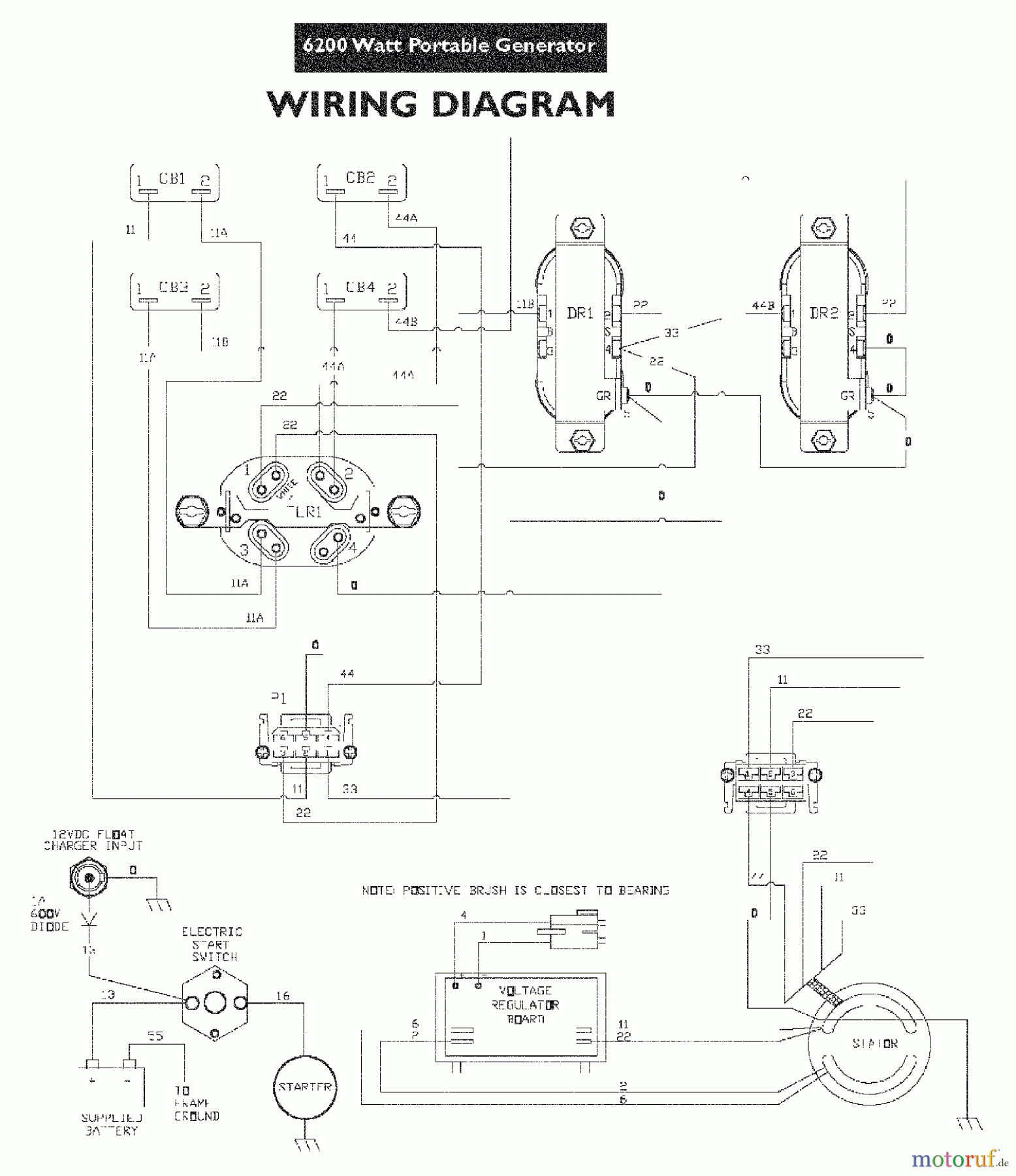  Snapper Sonstiges G62000 (030216) - Snapper 6200 Watt Generator, 11 HP WIRING DIAGRAM