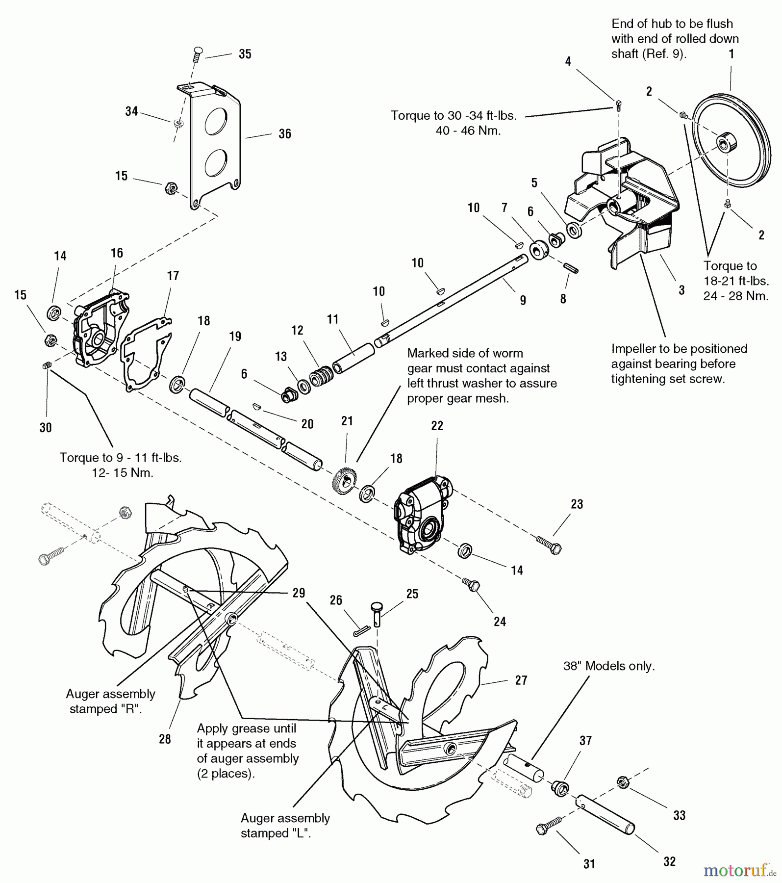  Snapper Schneefräsen 13387E (1694859) - Snapper 38