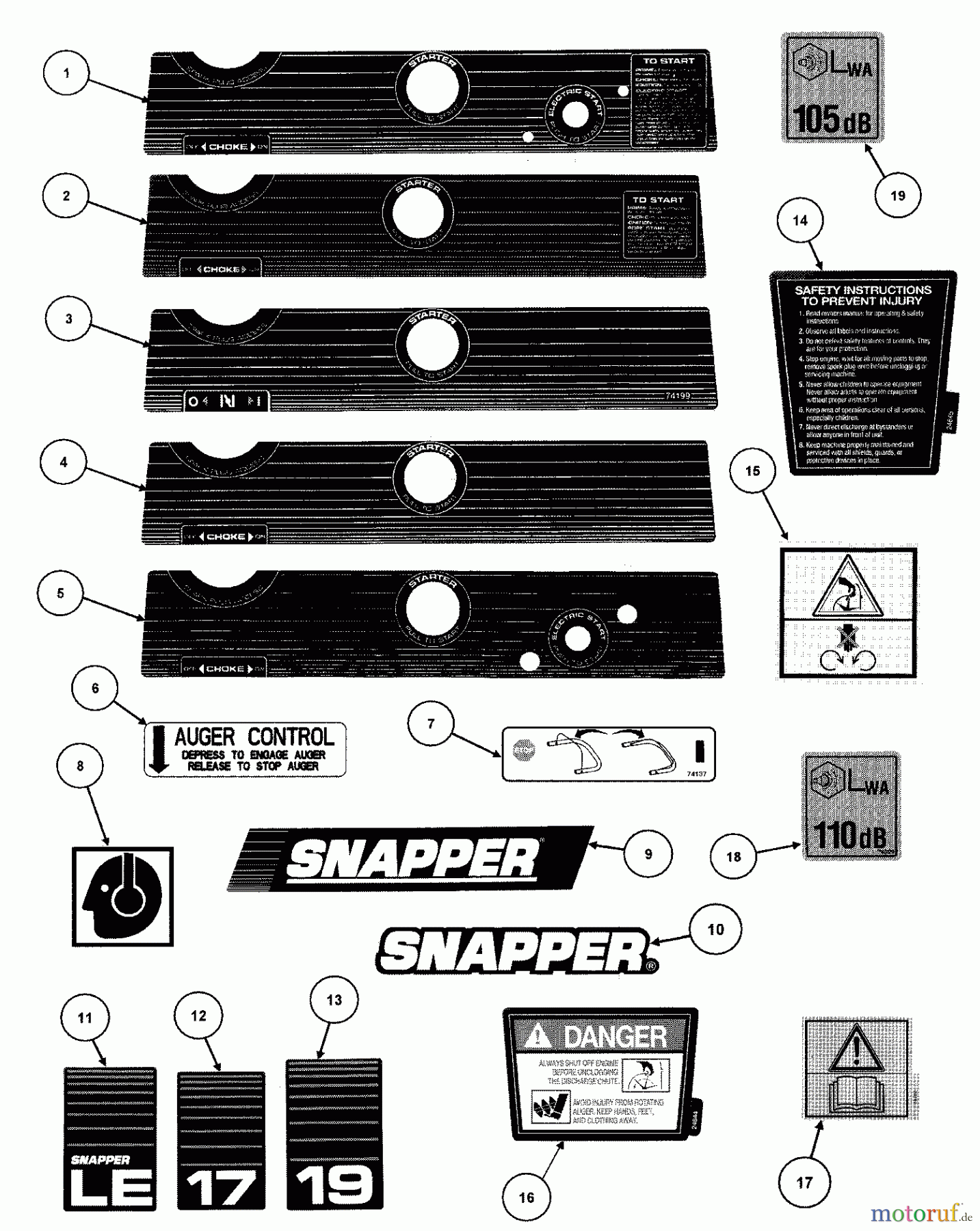  Snapper Schneefräsen LE3171R (7085660) - Snapper 17