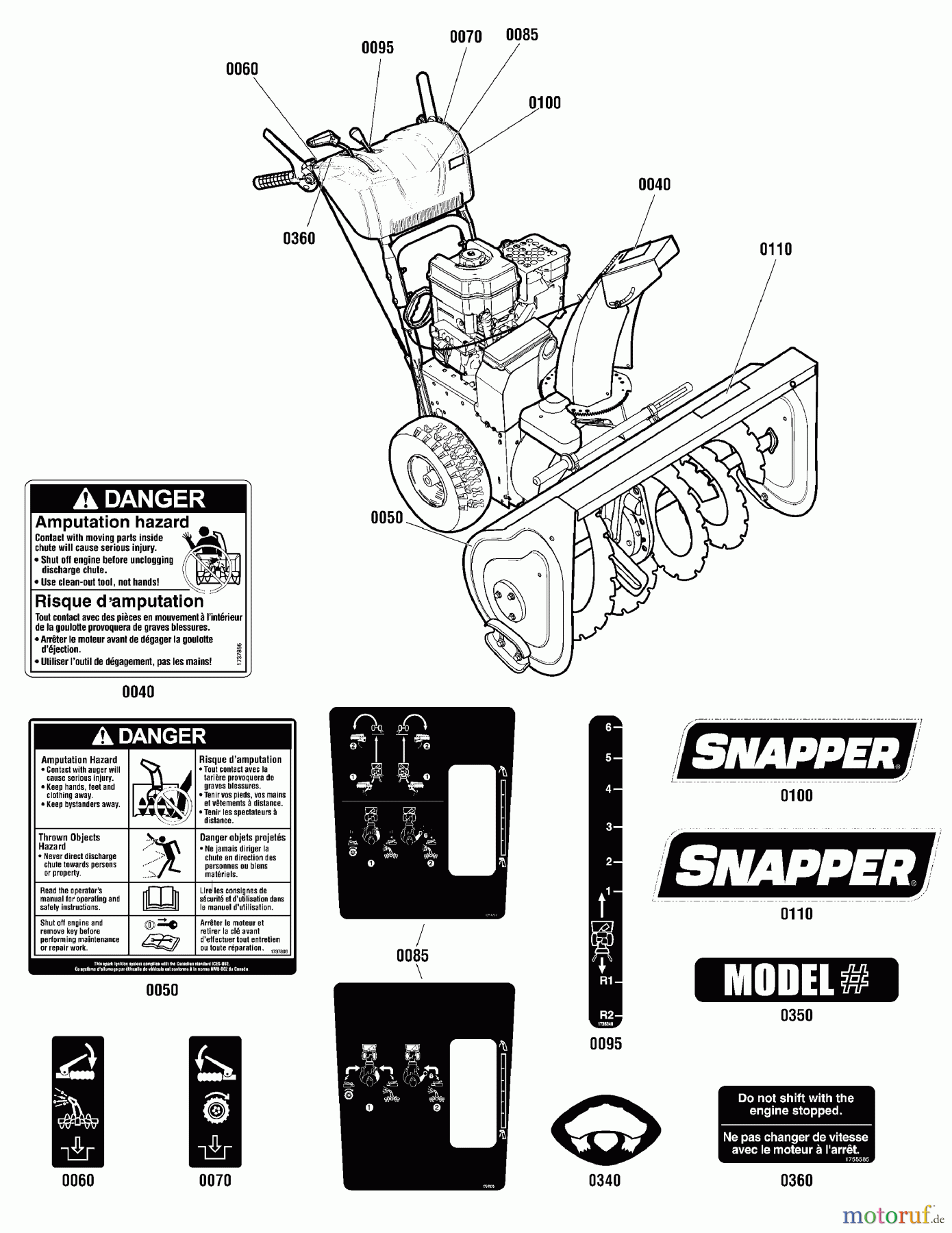  Snapper Schneefräsen M924E (1696172-01) - Snapper 24