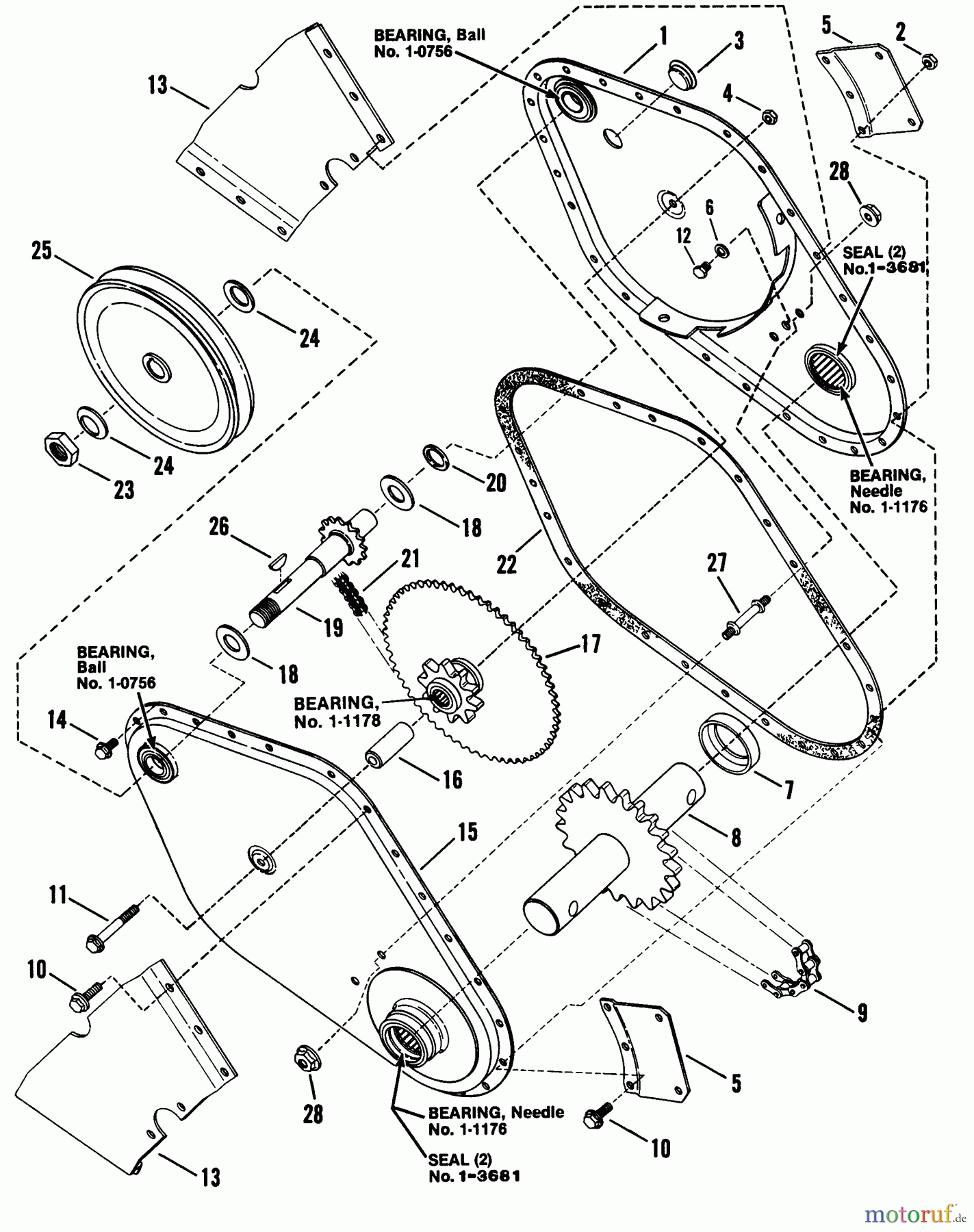  Snapper Motorhacken und Kultivierer R5001 - Snapper Rear Tine Tiller, 5 HP, Series 1 Main Chain Case