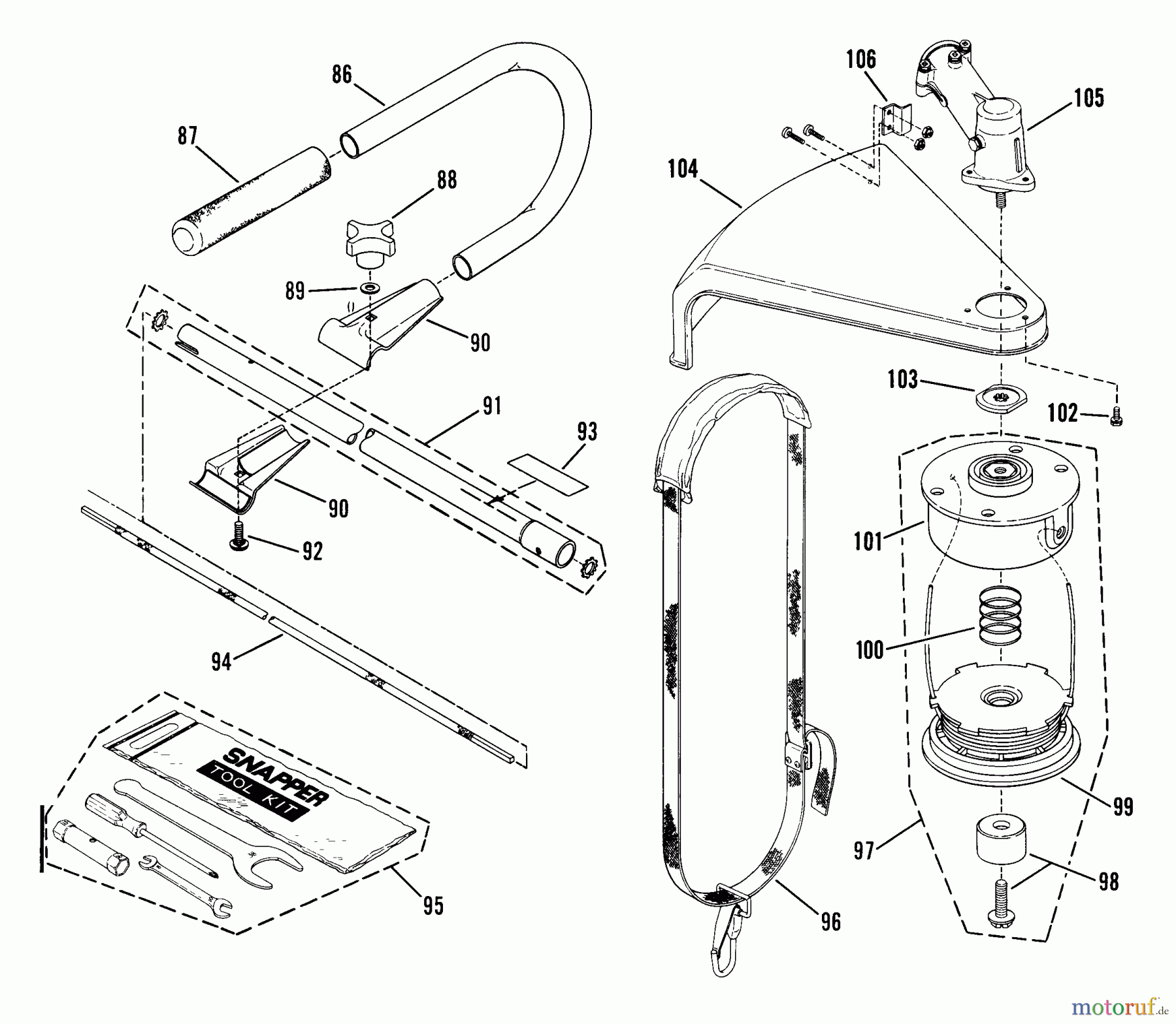  Snapper Trimmer, Motorsensen 311 - Snapper 31cc Straight Shaft Trimmer, Series 1 311 Bump Head And Accessories