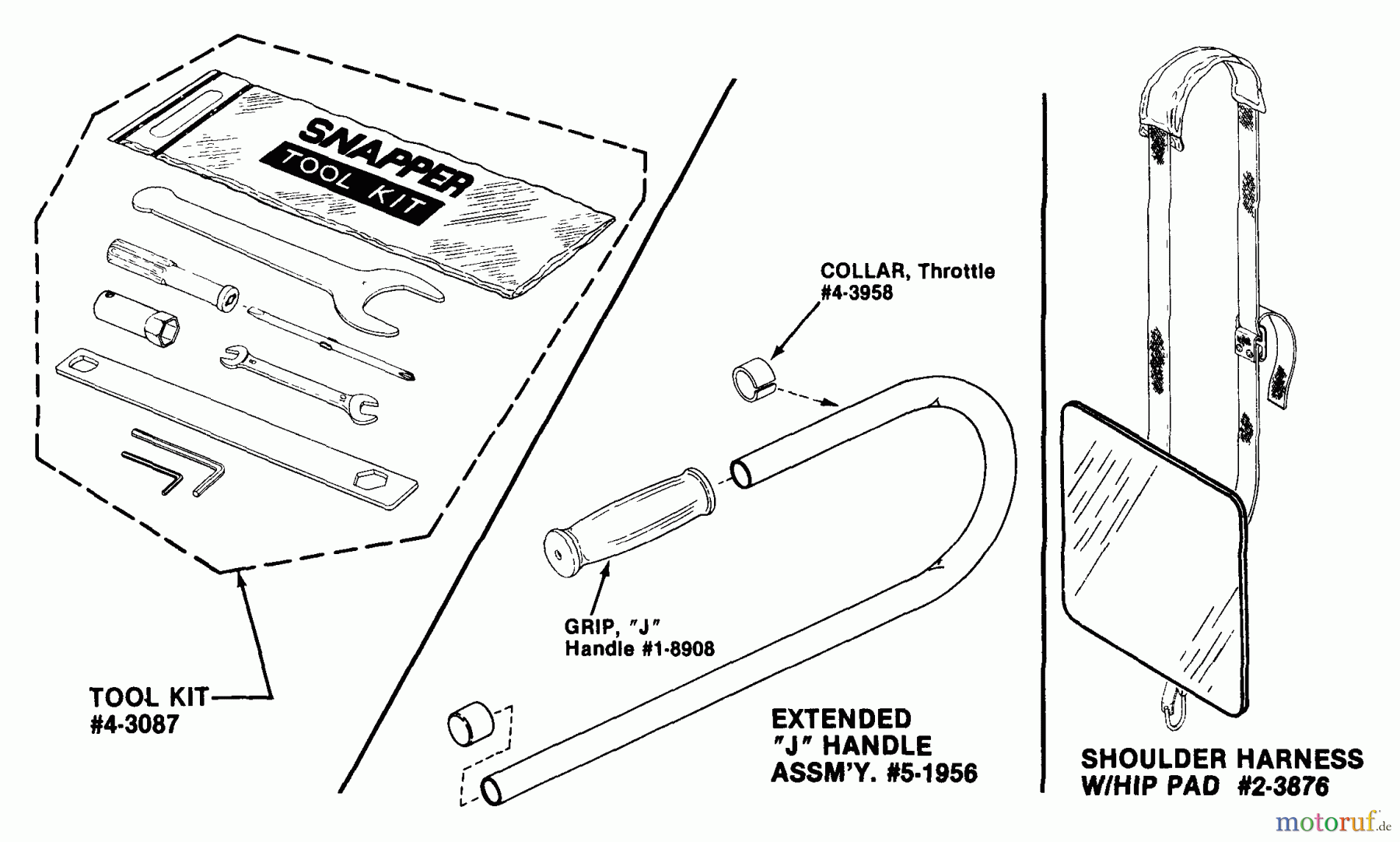  Snapper Trimmer, Motorsensen 4111SST - Snapper 40.6cc Straight Shaft Trimmer, Series 1 Accessories