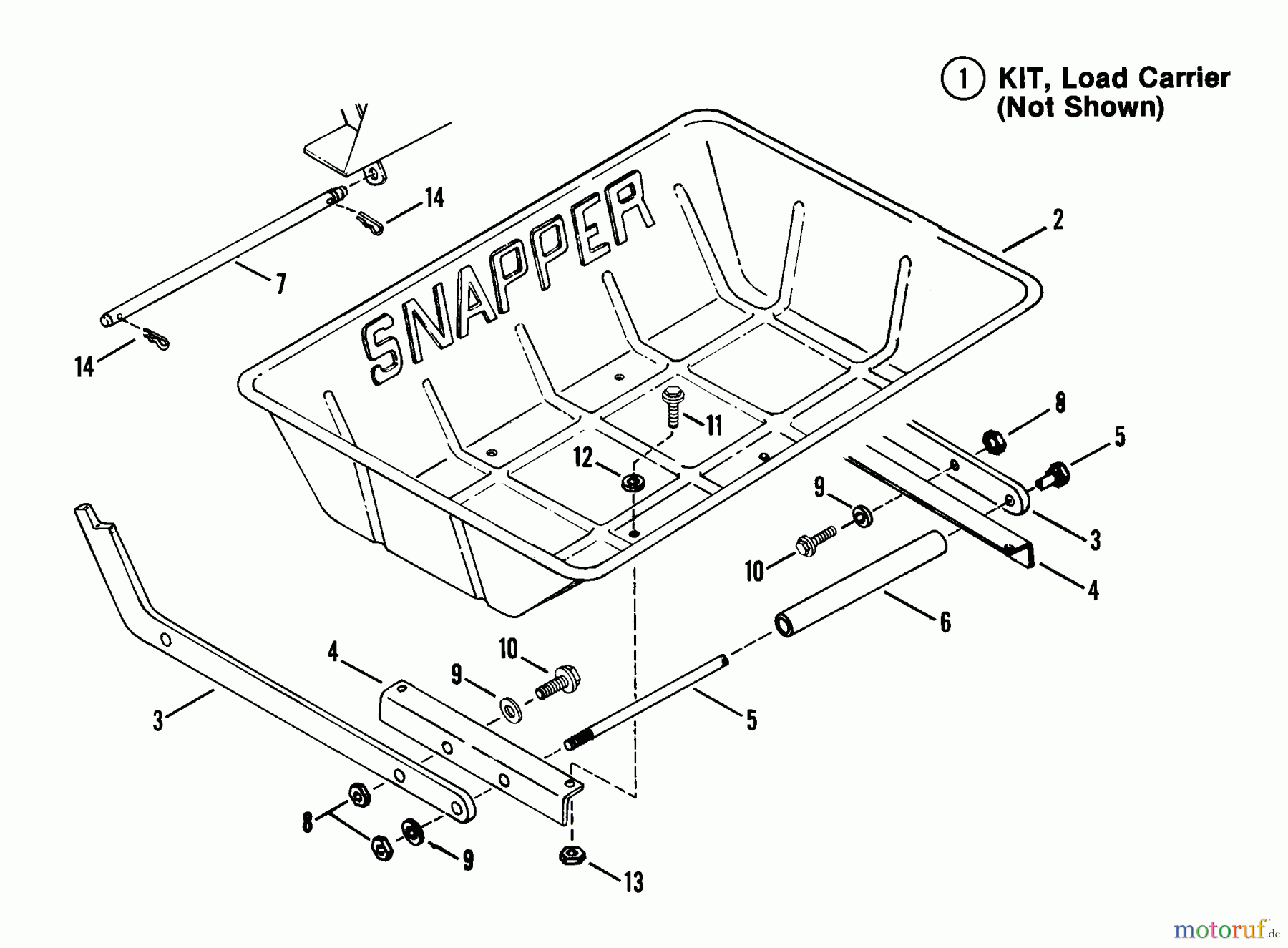  Snapper Zubehör. Rasenmäher 7060947 - Snapper Bag N-Wagon, 30 Bushel 25064 25