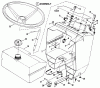 Snapper 7060947 - Bag N-Wagon, 30 Bushel LT130G38AB 38" 13 HP Euro Tractor Series "A" Listas de piezas de repuesto y dibujos Steering Wheel, Console, Fuel Tank