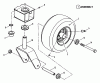 Snapper HZS14330BVE - 33" Zero-Turn Mower, 14 HP, ZTR Yard Cruiser, Series 0 Listas de piezas de repuesto y dibujos Caster, Front Wheel & Tire Assembly