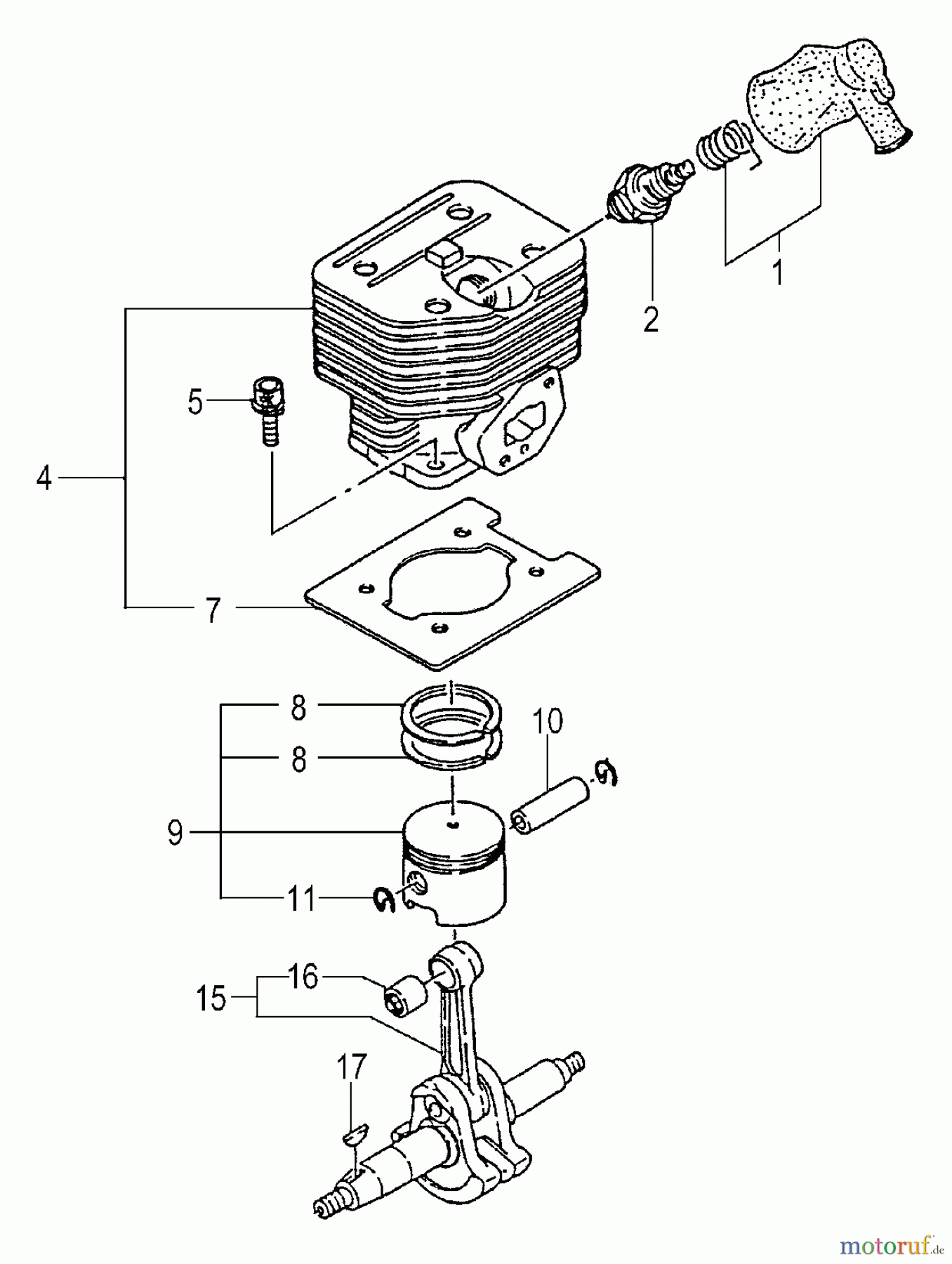  Tanaka Sonstiges TPB-350GX - Tanaka 35cc PowerBoard Cylinder, Piston, Crankshaft