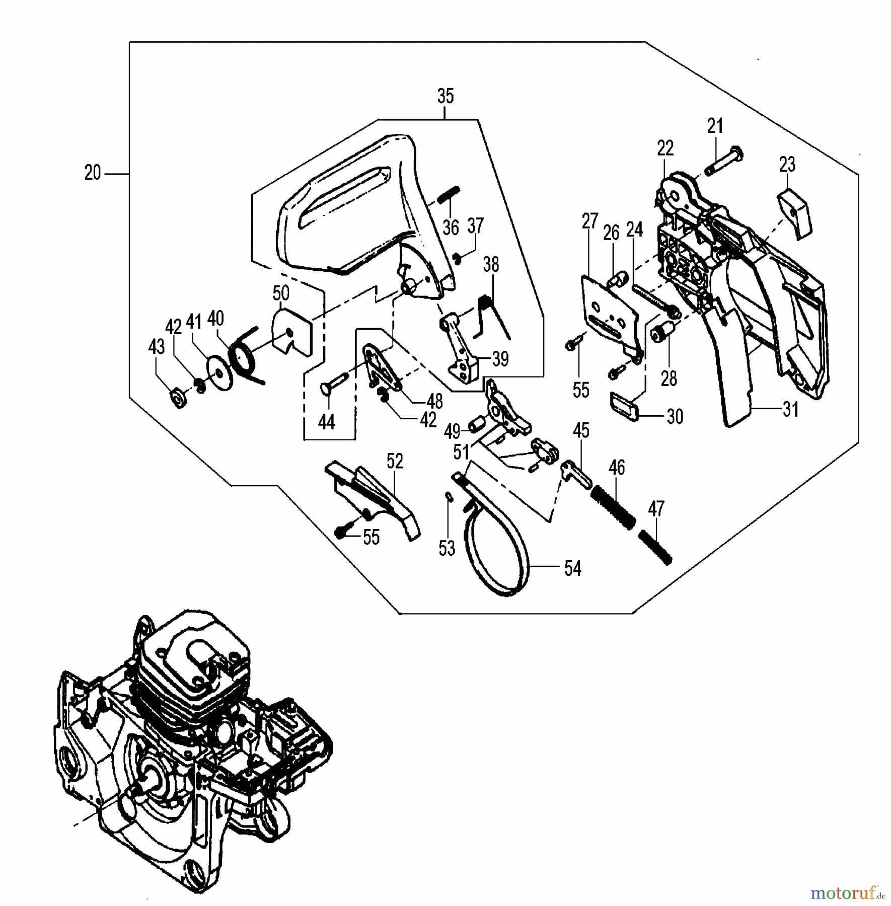  Tanaka Motorsägen ECV-5601 - Tanaka Chainsaw Side Cover, Chain Brake