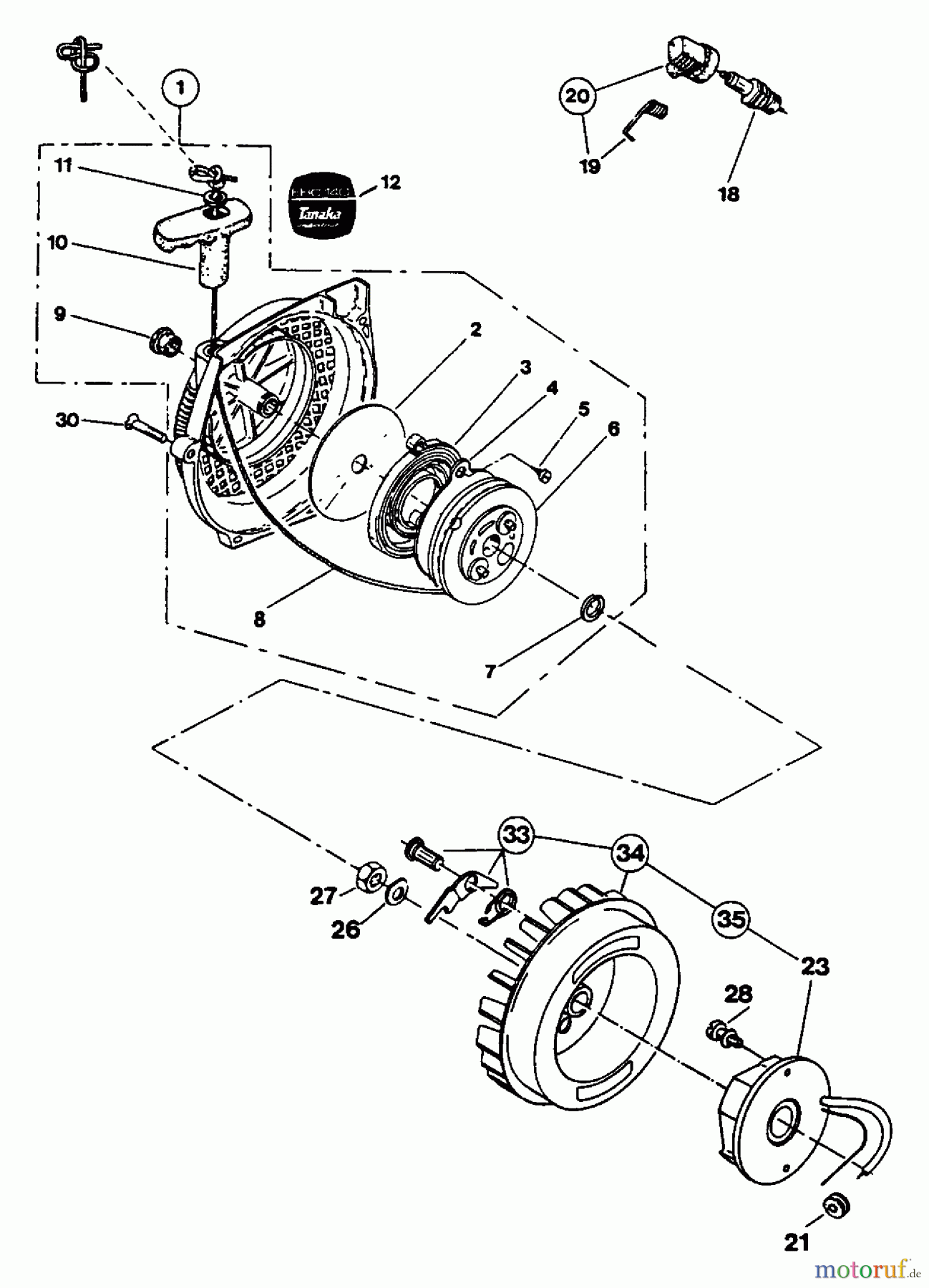  Tanaka Kappsägen EHC-140 - Tanaka Cut-Off Saw Recoil Starter/Ignition