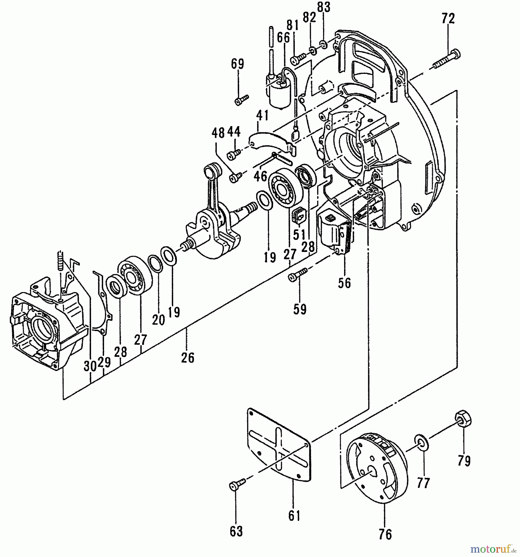  Tanaka Blasgeräte, Sauger, Häcksler, Mulchgeräte TBL-4610 - Tanaka Backpack Blower Crankcase, Flywheel, Ignition