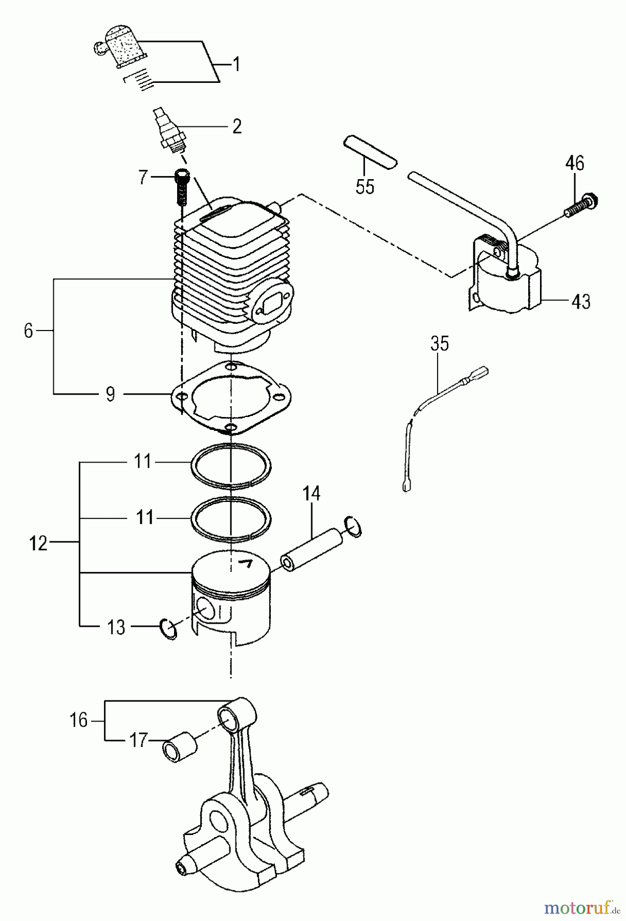  Tanaka Trimmer, Motorsensen TBC-2501 - Tanaka Grass Trimmer Engine / Cylinder, Piston, Crankshaft, Ignition