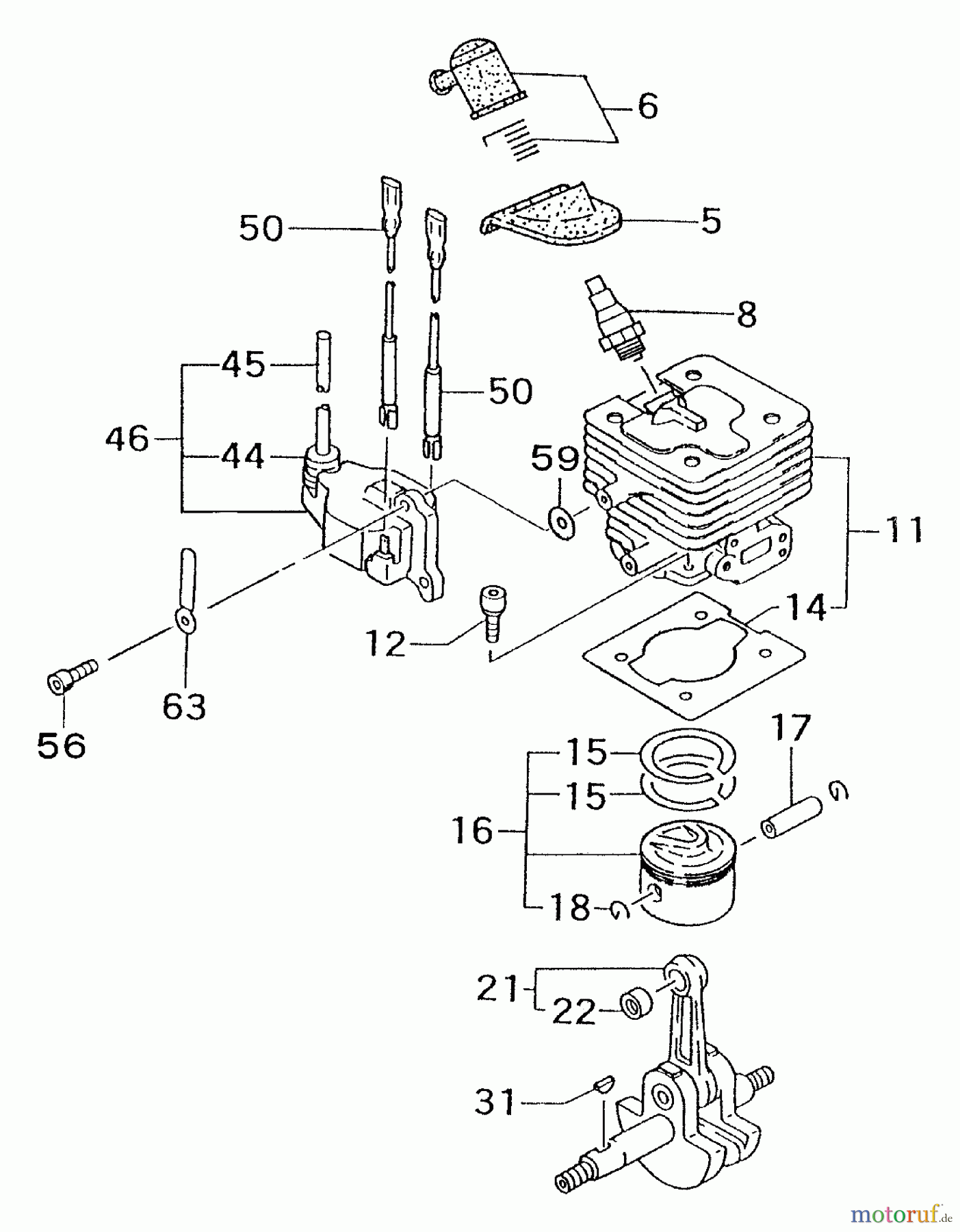  Tanaka Trimmer, Motorsensen TBC-420PF - Tanaka Trimmer / Brush Cutter Cylinder, Piston & Crankshaft