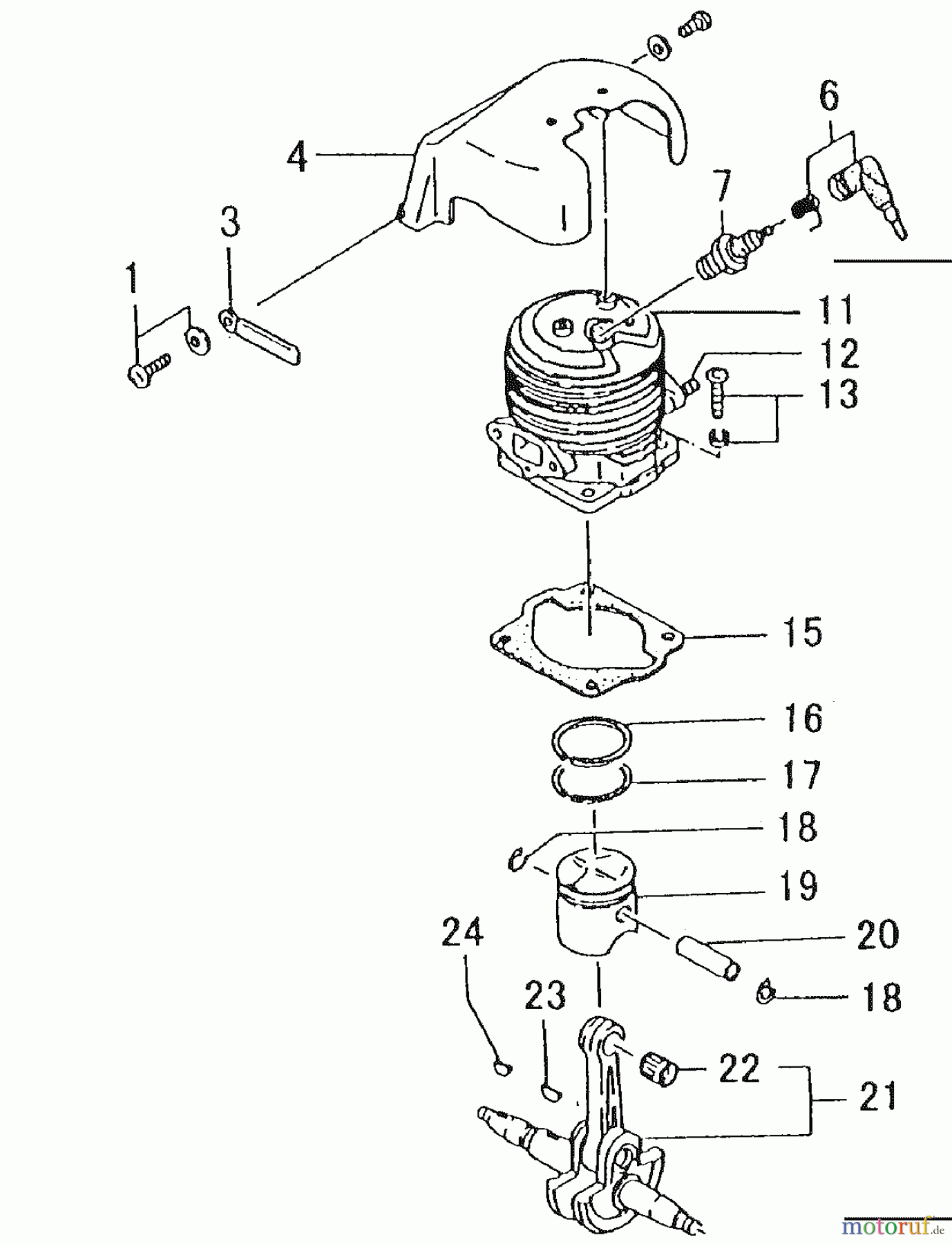  Tanaka Kantenschneider TLE-550 - Tanaka Walk-Behind Edger Short Block, Cylinder, Piston, Crankshaft