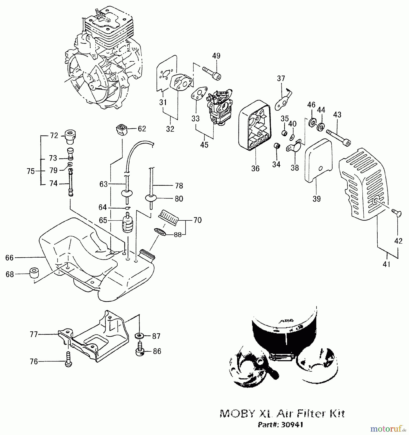  Tanaka Motoren PF-4210 - Tanaka Utility / Scooter Engine Fuel System, Air Filter