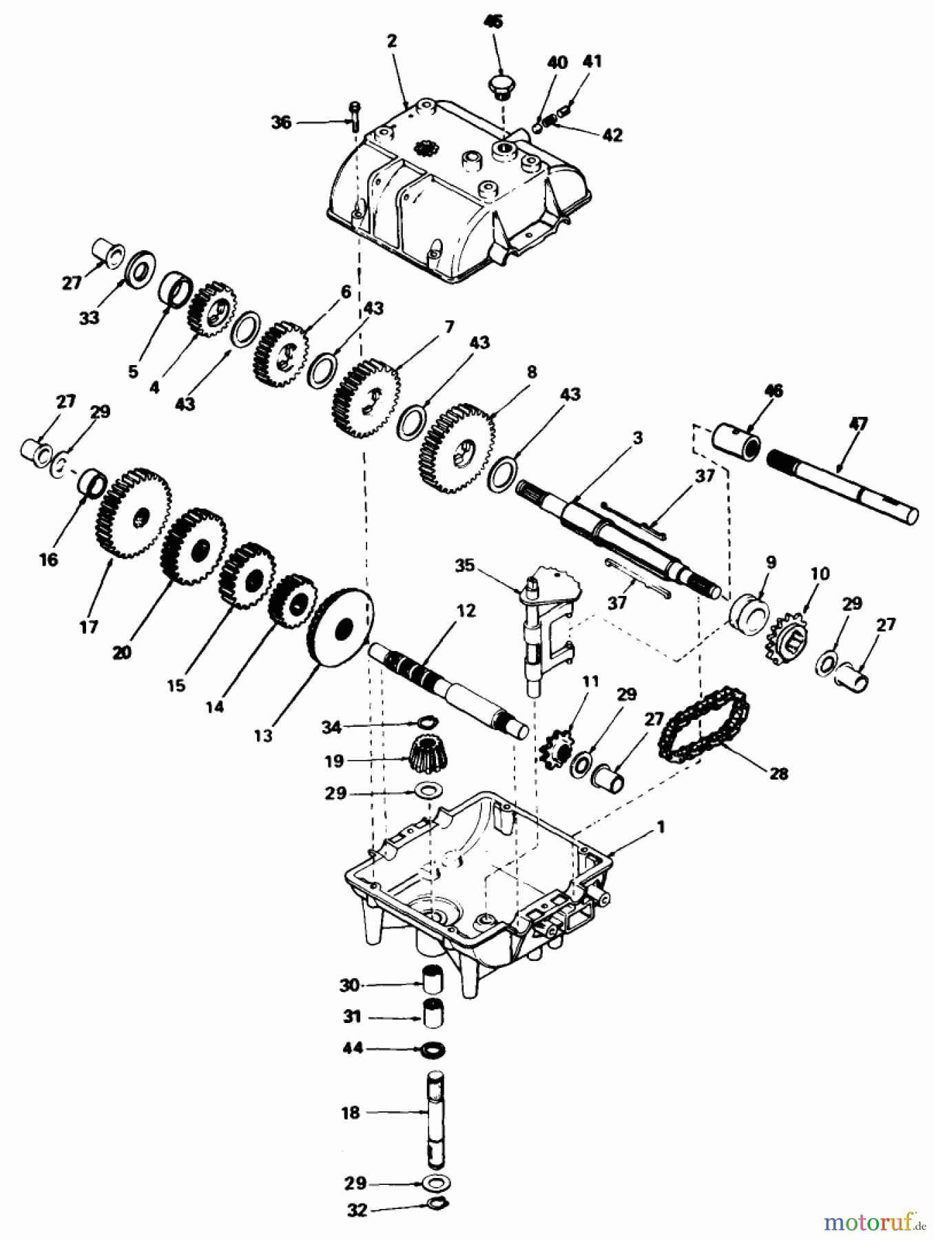  Toro Neu Mowers, Drive Unit Only 30111 - Toro Mid-Size Proline Gear Traction Unit, 11 hp, 1984 (4000001-4999999) PEERLESS TRANSMISSION MODEL NO. 787