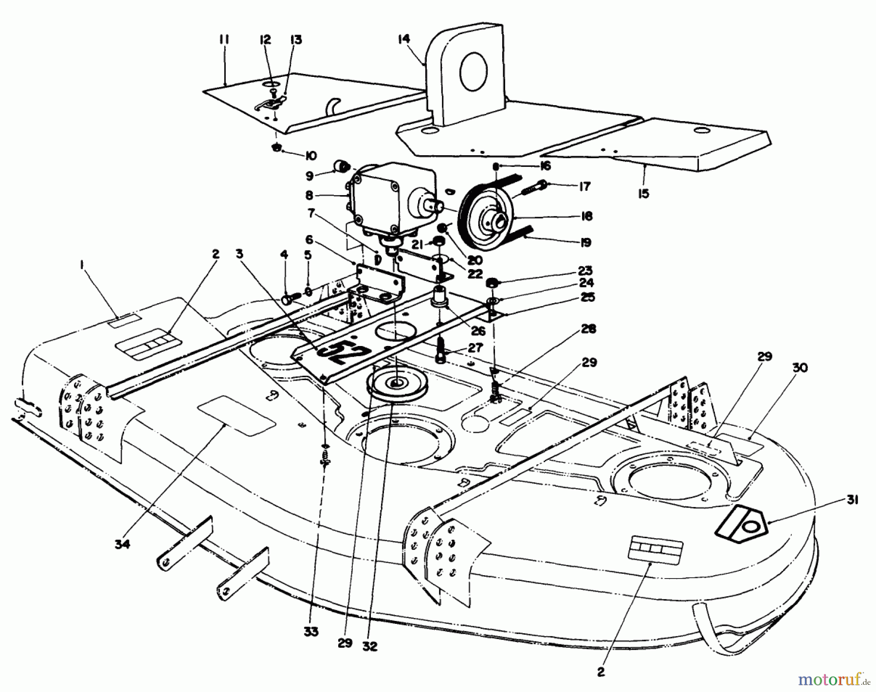  Toro Neu Mowers, Deck Assembly Only 30544 (117/120) - Toro 44