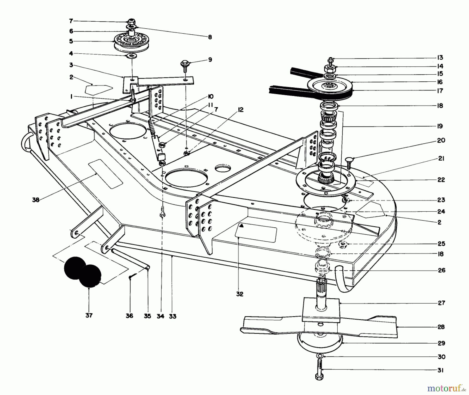  Toro Neu Mowers, Deck Assembly Only 30544 (120) - Toro 44