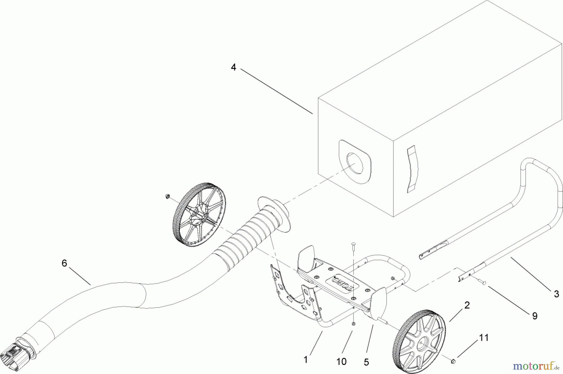  Toro Neu Accessories, Blower/Vacuum/Chipper/Shredder 51612 - Toro Leaf Collection Cart, 2004 (240000001-240999999) CART ASSEMBLY