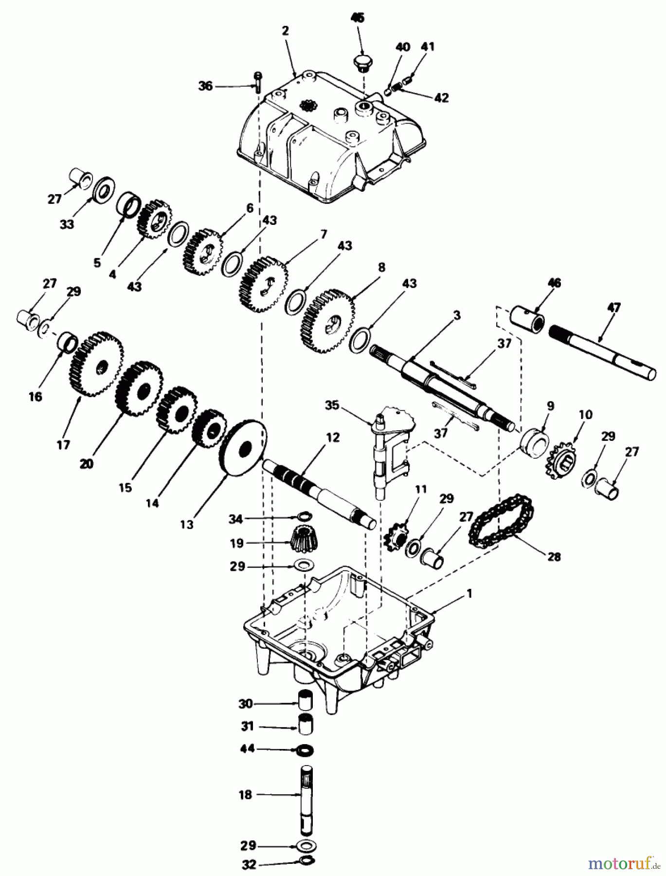  Toro Neu Mowers, Drive Unit Only 30103 - Toro Mid-Size Proline Gear Traction Unit, 12 hp, 1988 (8000001-8999999) PEERLESS TRANSMISSION MODEL NO. 787