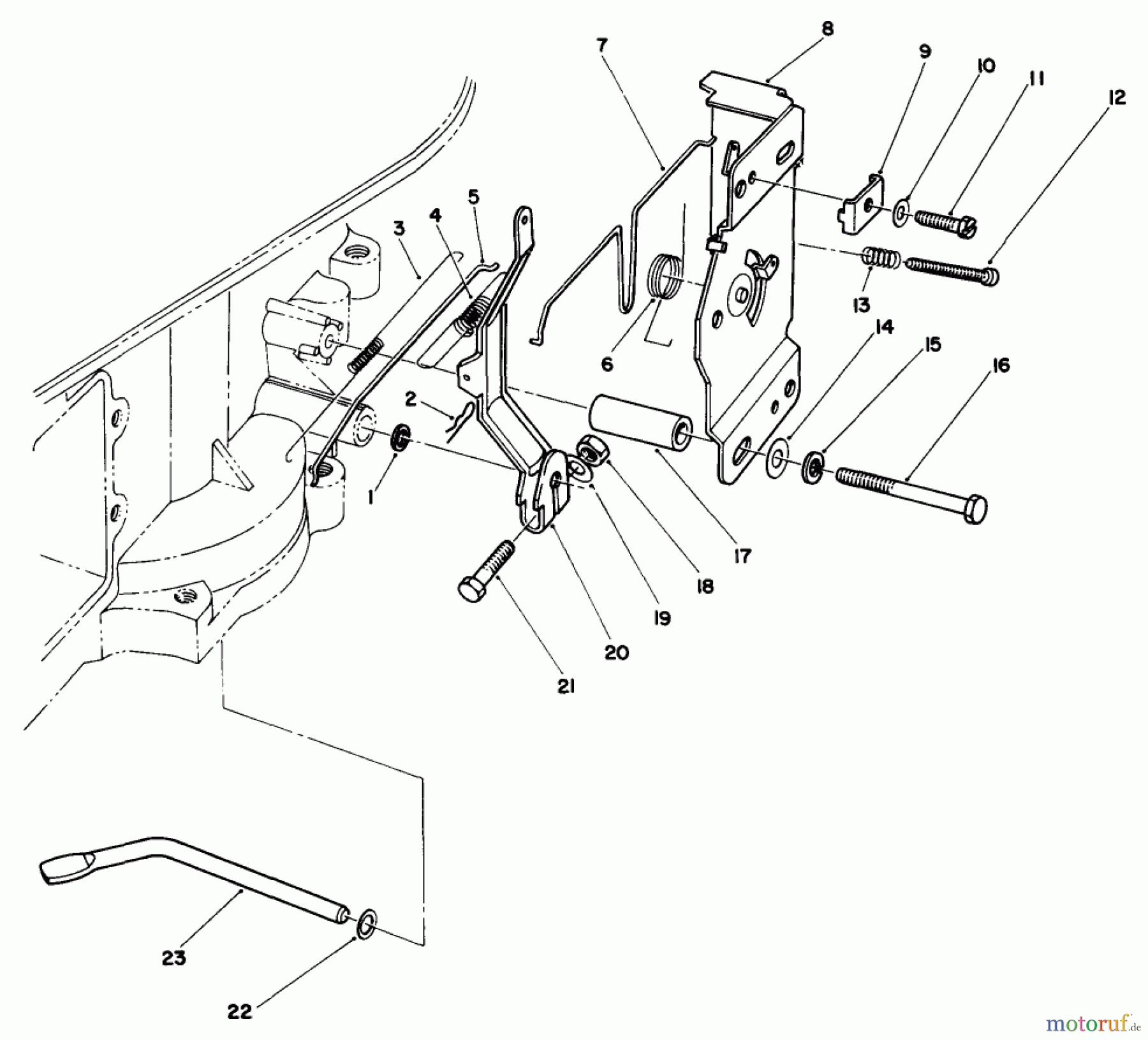  Toro Neu Mowers, Drive Unit Only 30112 - Toro Mid-Size Proline Gear Traction Unit, 12.5 hp, 1987 (7000001-7999999) GOVERNOR ASSEMBLY