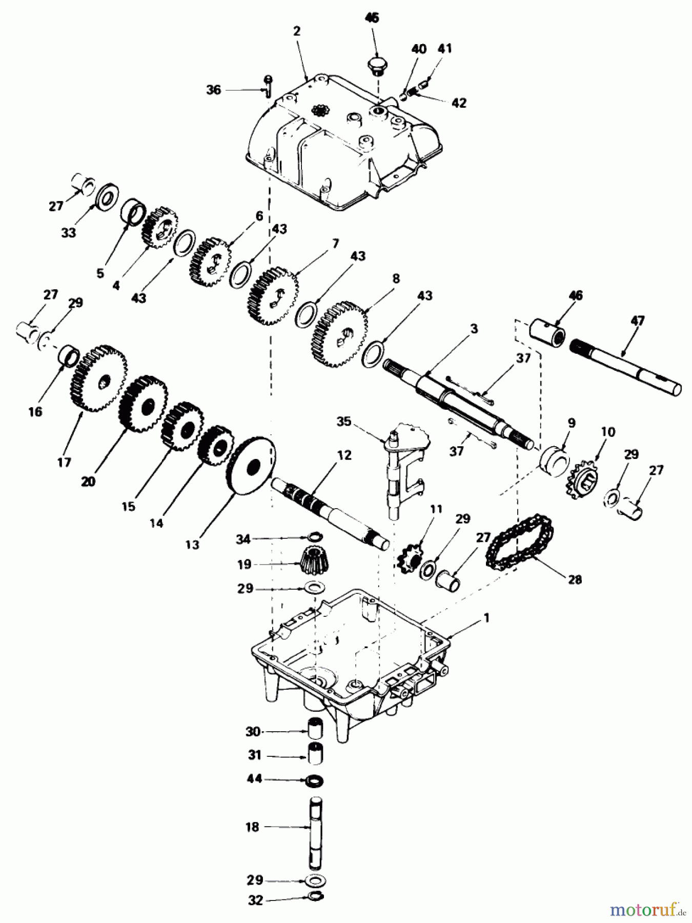  Toro Neu Mowers, Drive Unit Only 30112 - Toro Mid-Size Proline Gear Traction Unit, 12.5 hp, 1988 (8000001-8999999) PEERLESS TRANSMISSION MODEL 787