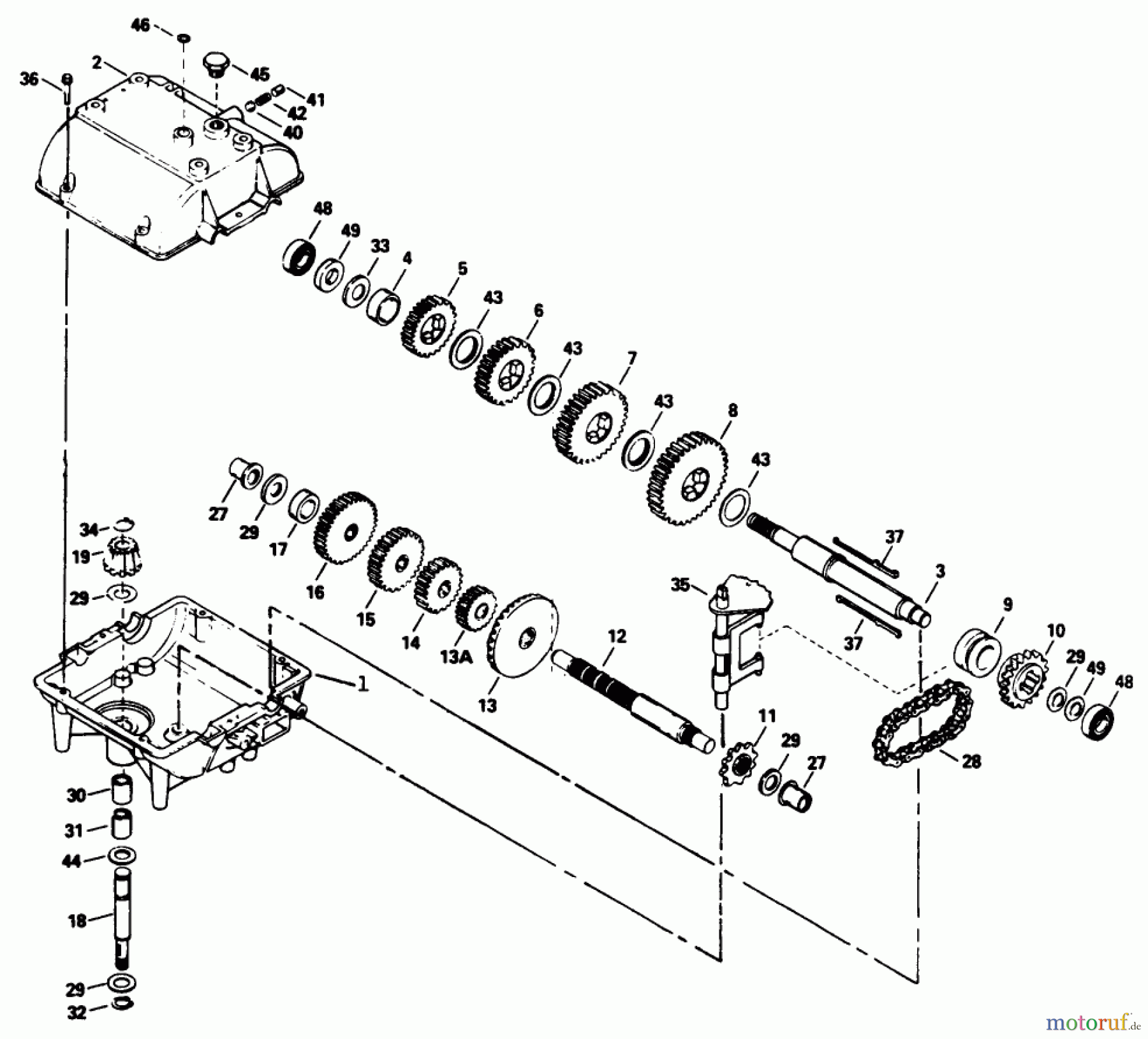  Toro Neu Mowers, Drive Unit Only 30115 - Toro Mid-Size Proline Gear Traction Unit, 12.5 hp, 1990 (0000001-0999999) PEERLESS TRANSMISSION MODEL NO. 700-039