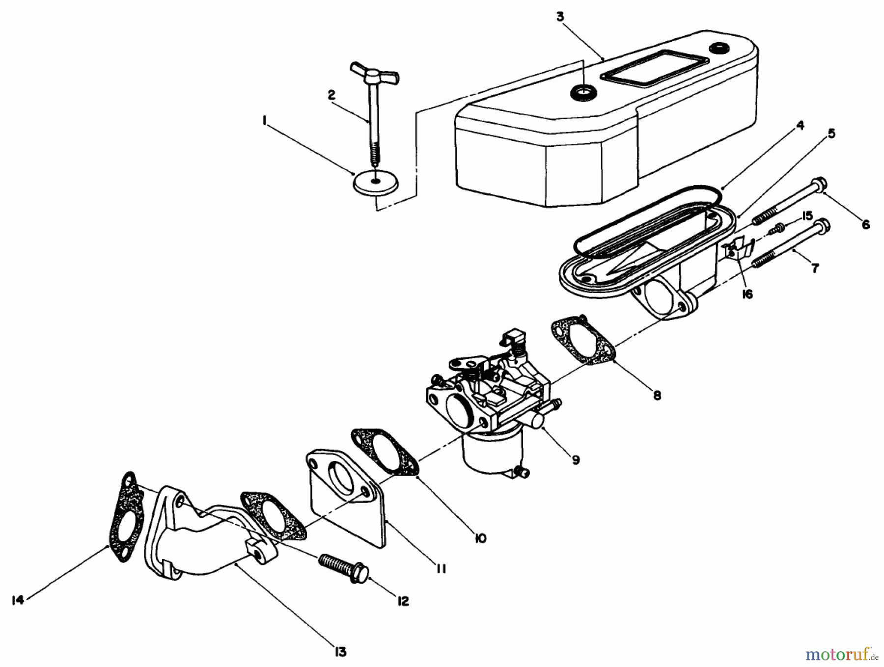  Toro Neu Mowers, Drive Unit Only 30170 - Toro Mid-Size Proline Gear Traction Unit, 12.5 hp, 1991 (1000001-1999999) AIR CLEANER & CARBURETOR ASSEMBLY