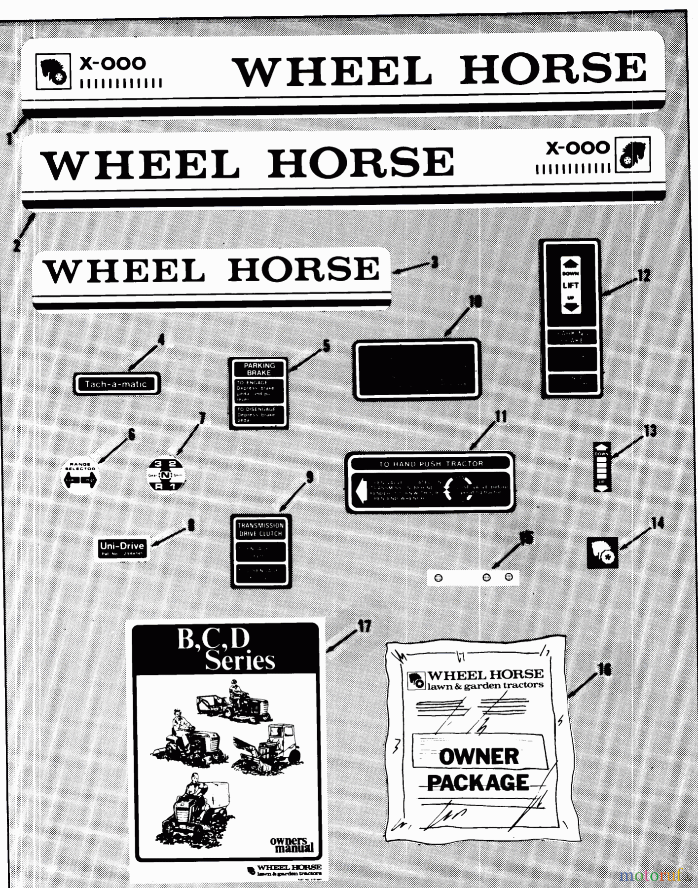  Toro Neu Mowers, Lawn & Garden Tractor Seite 1 01-16K801 (C-165) - Toro C-165 8-Speed Tractor, 1980 DECALS