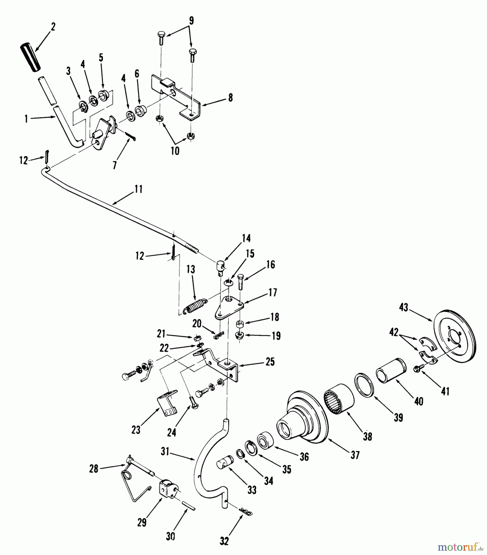  Toro Neu Mowers, Lawn & Garden Tractor Seite 1 01-12K801 (C-125) - Toro C-125 8-Speed Tractor, 1980 PTO CLUTCH AND CONTROL