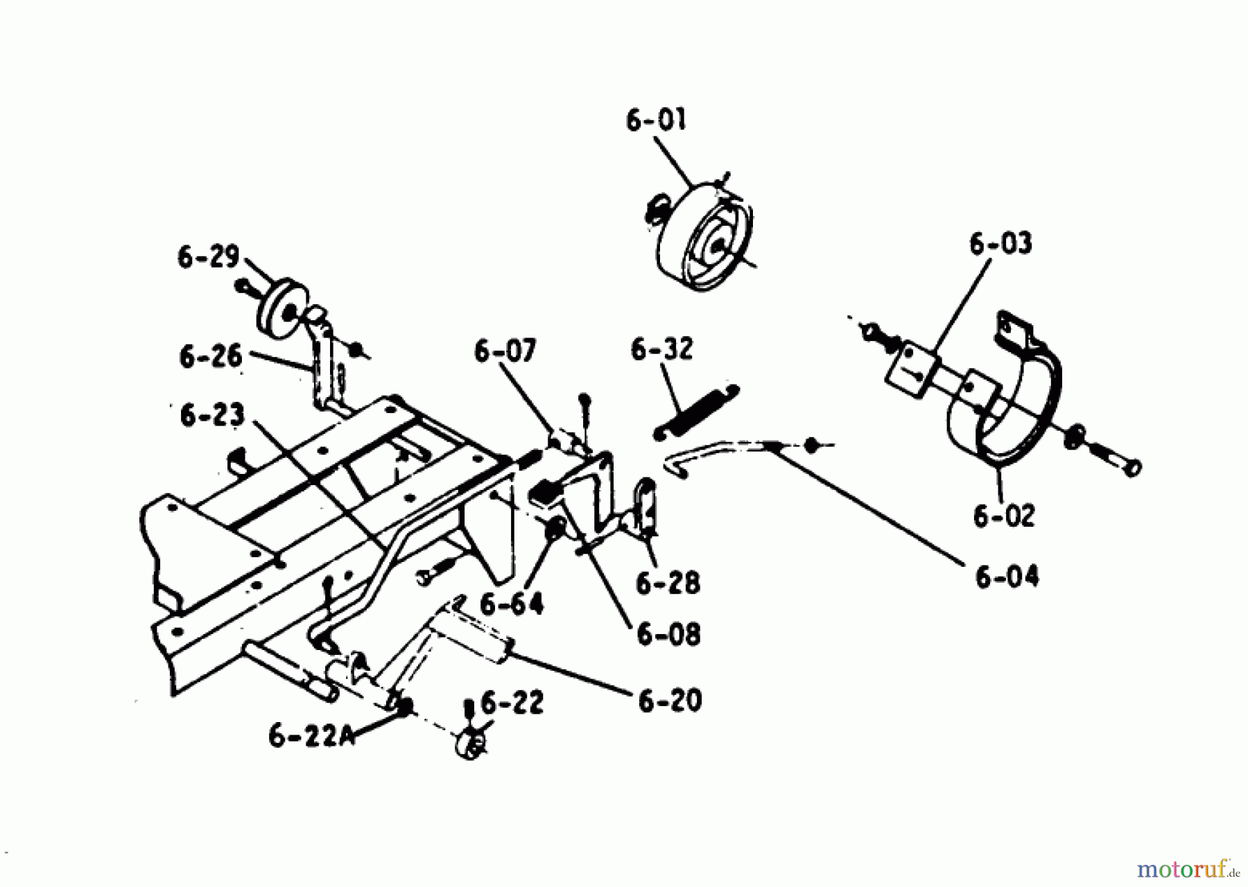  Toro Neu Mowers, Lawn & Garden Tractor Seite 1 1-0110 - Toro Commando 800 4-Speed Tractor, 1972 BRAKE/CLUTCH LINKAGE