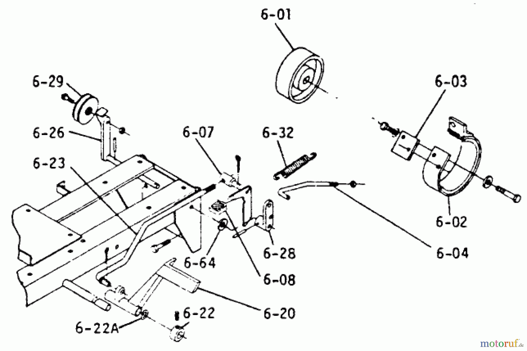  Toro Neu Mowers, Lawn & Garden Tractor Seite 1 1-0365 - Toro 10 hp 8-Speed Tractor, 1973 BRAKE/CLUTCH LINKAGE