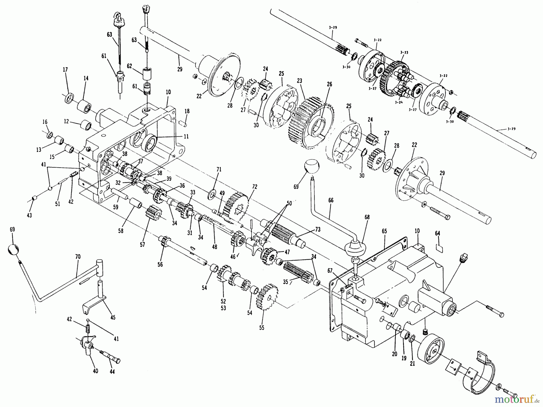  Toro Neu Mowers, Lawn & Garden Tractor Seite 1 1-0355 - Toro 12 hp 8-Speed Tractor, 1973 TRANSMISSION 6-SPEED