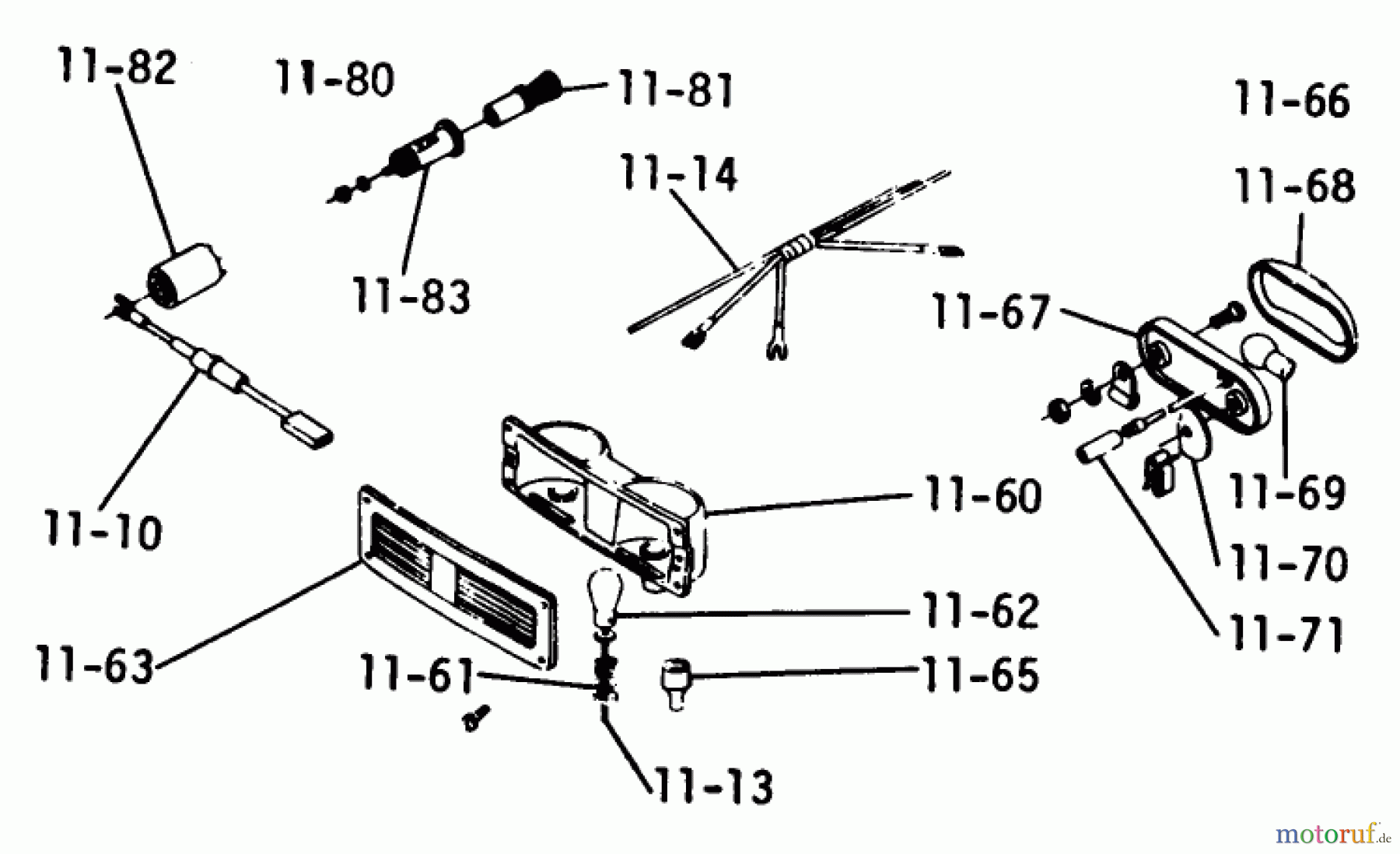  Toro Neu Mowers, Lawn & Garden Tractor Seite 1 1-0510 (B-100) - Toro B-100 Automatic Tractor, 1974 11.060 LIGHTS (PLATE 11.2)