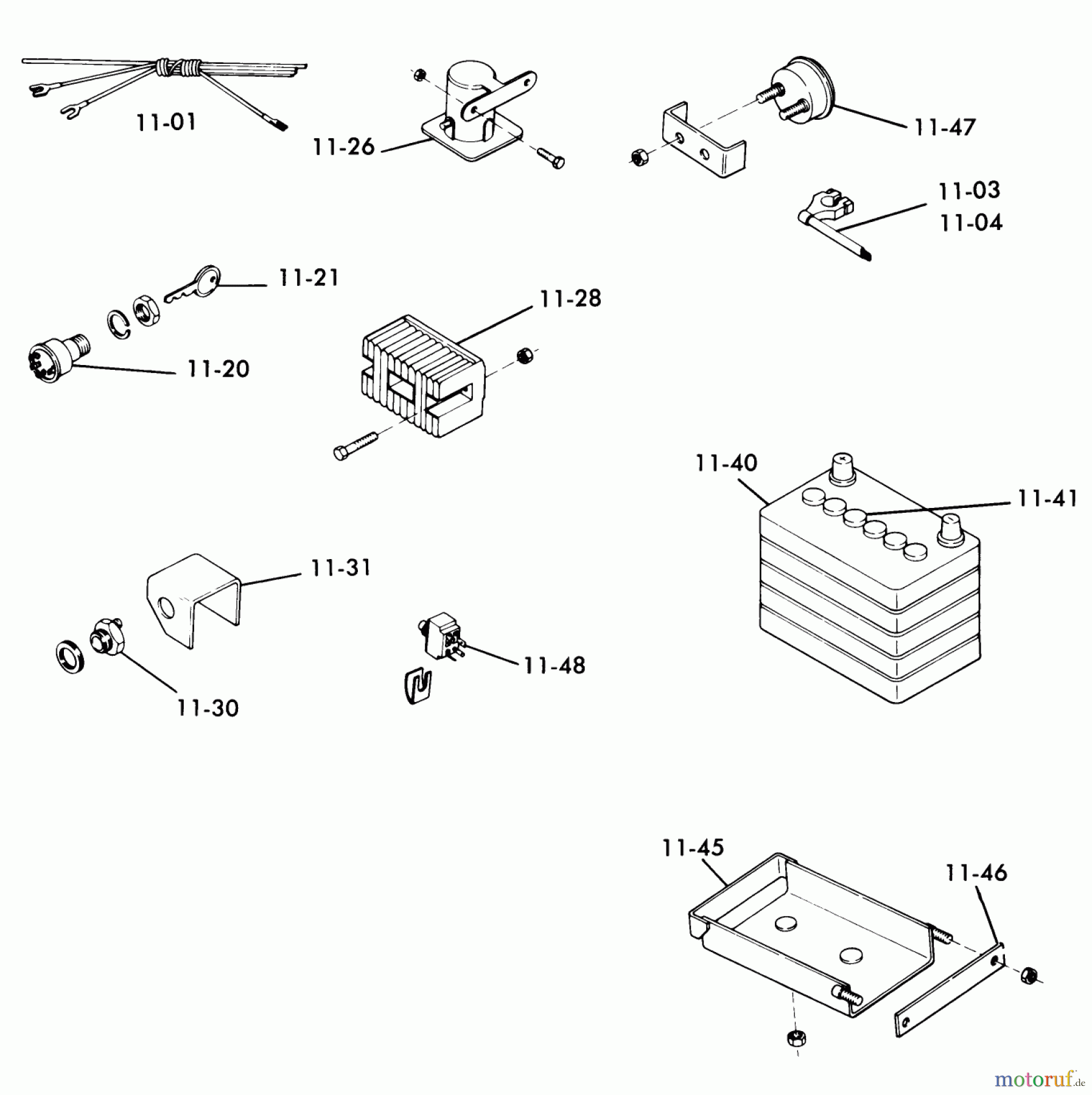  Toro Neu Mowers, Lawn & Garden Tractor Seite 1 1-0491 (C-120) - Toro C-120 Automatic Tractor, 1975 11.000 ELECTRICAL SYSTEM (FIG. 11A)