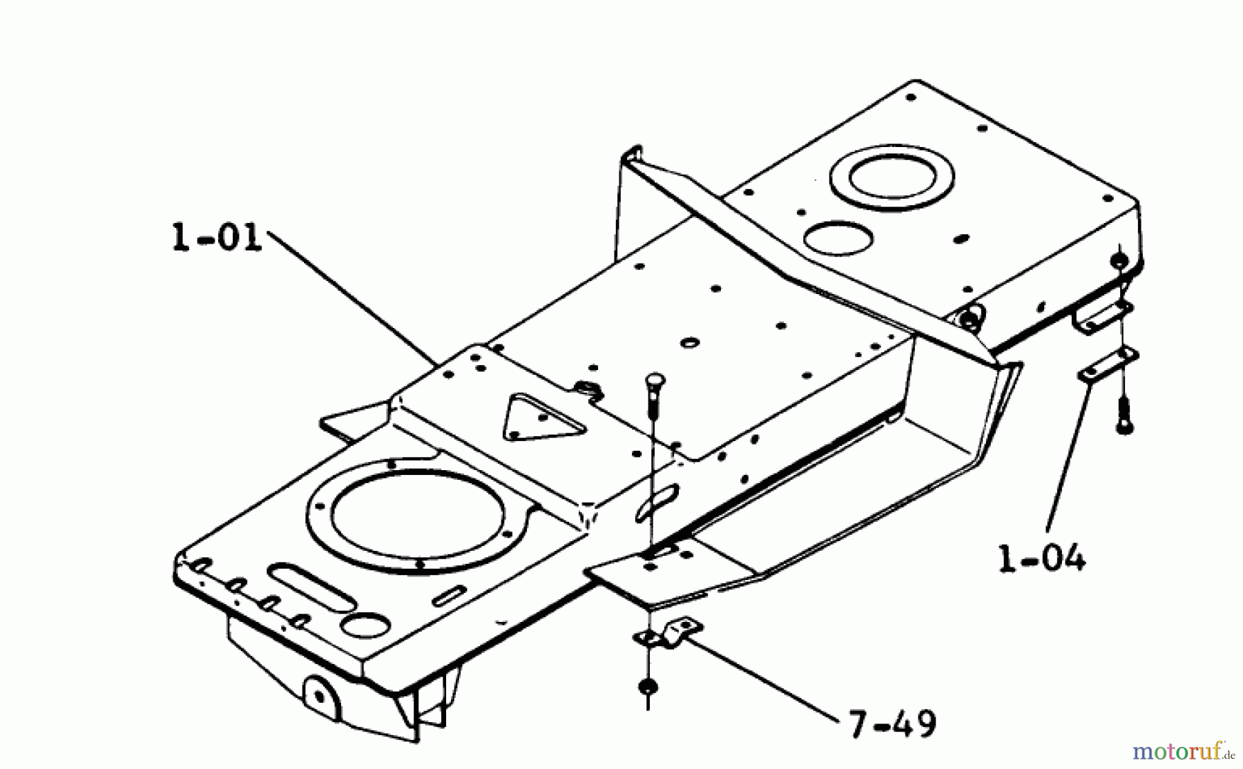  Toro Neu Mowers, Lawn & Garden Tractor Seite 1 2-0210 - Toro Lawn Ranger Tractor, 1971 1.000 FRAME ASSEMBLY