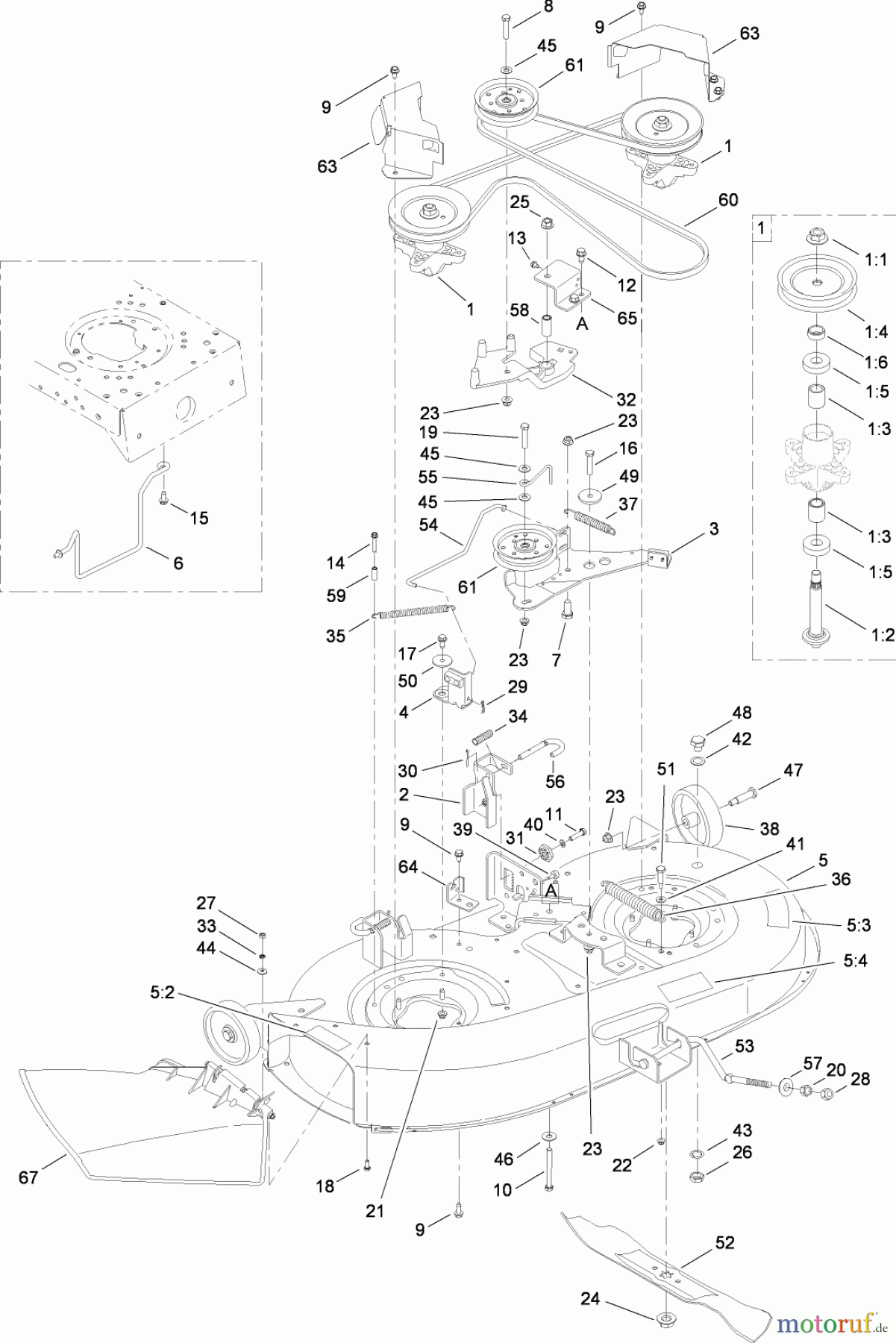  Toro Neu Mowers, Lawn & Garden Tractor Seite 1 13AL60RG044 (LX426) - Toro LX426 Lawn Tractor, 2008 (SN 1L107H10100 -) DECK ASSEMBLY